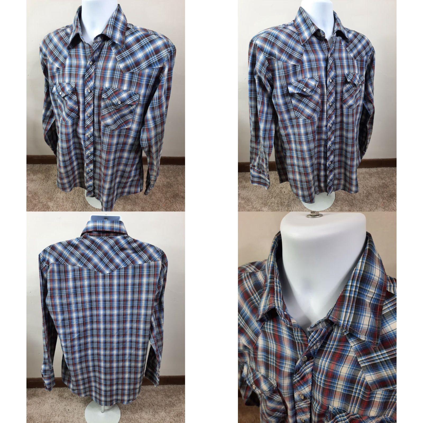 Vintage VINTAGE King of the Road Western Shirt Mens M Plaid Pearl Snap Rockabilly 80s Casual Size US M / EU 48-50 / 2 - 8 Thumbnail