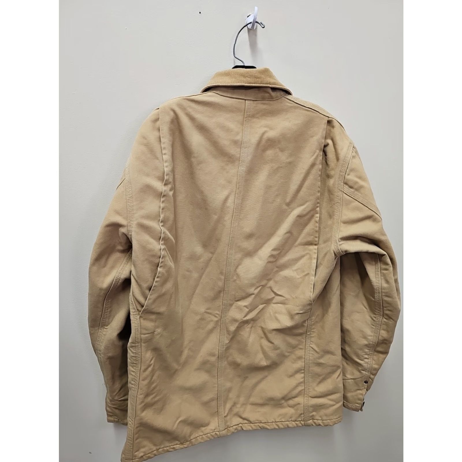 Carhartt VINTAGE Carhartt J97 Chore Coat Medium Beige Distressed Lined 90s Workwear Made in USA Mens Jacket Size US M / EU 48-50 / 2 - 7 Thumbnail