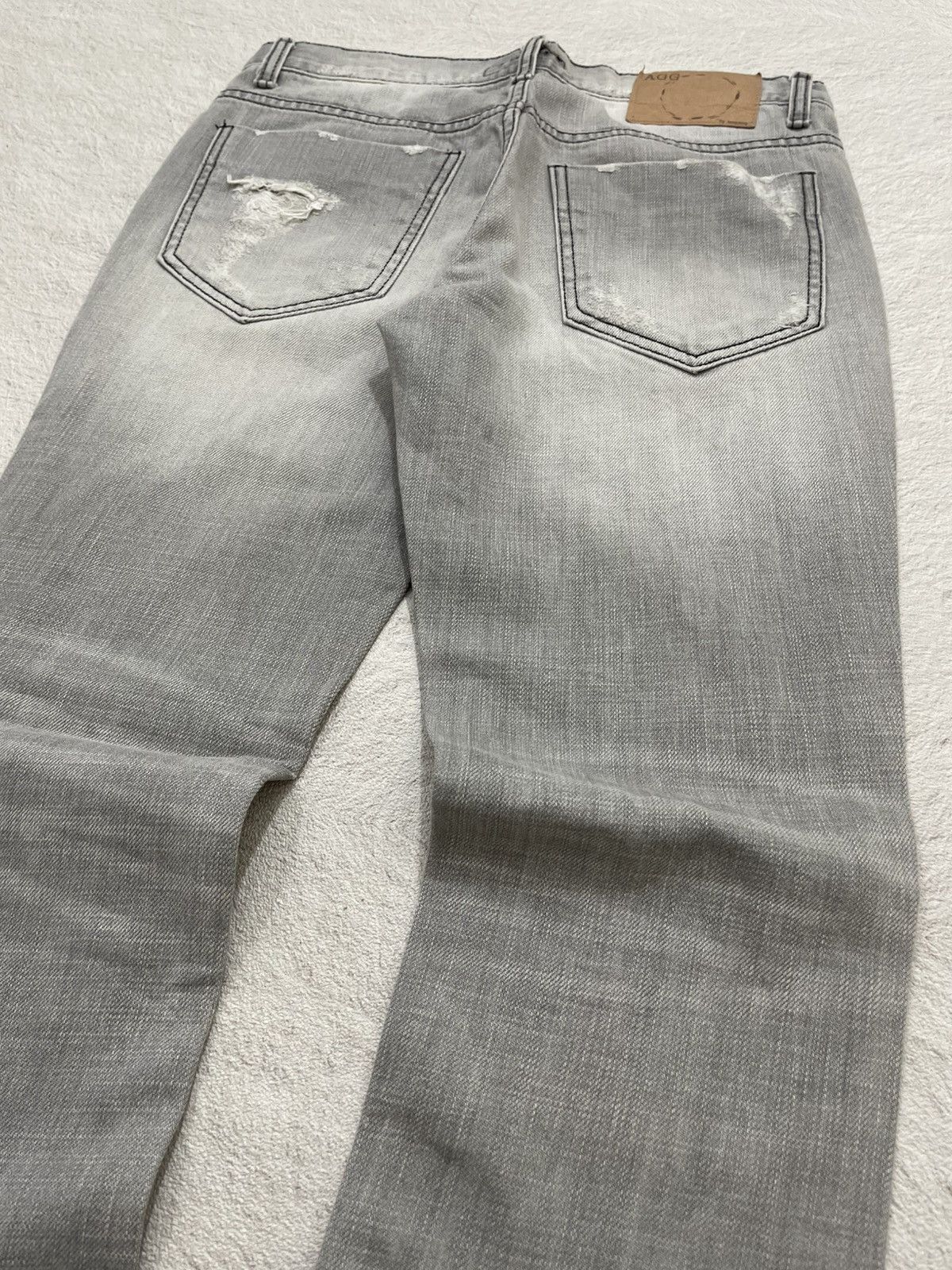 If Six Was Nine 2000s Distressed Rare Grey Denim Washed Jeans Y2K Size US 29 - 7 Thumbnail