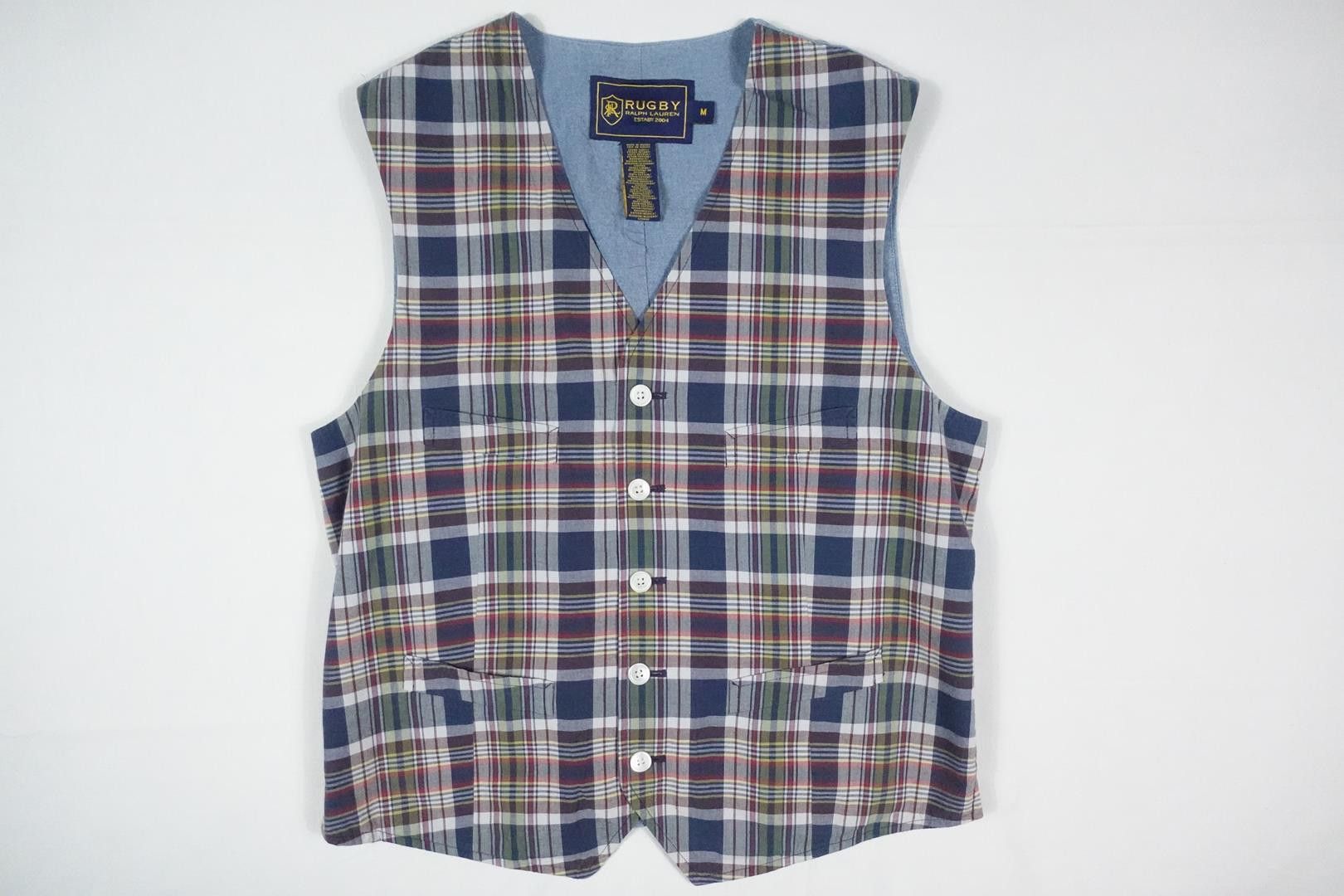 Polo Ralph Lauren Ralph Lauren Rugby Vest Waistcoat Madras Plaid RARE M Size US M / EU 48-50 / 2 - 1 Thumbnail