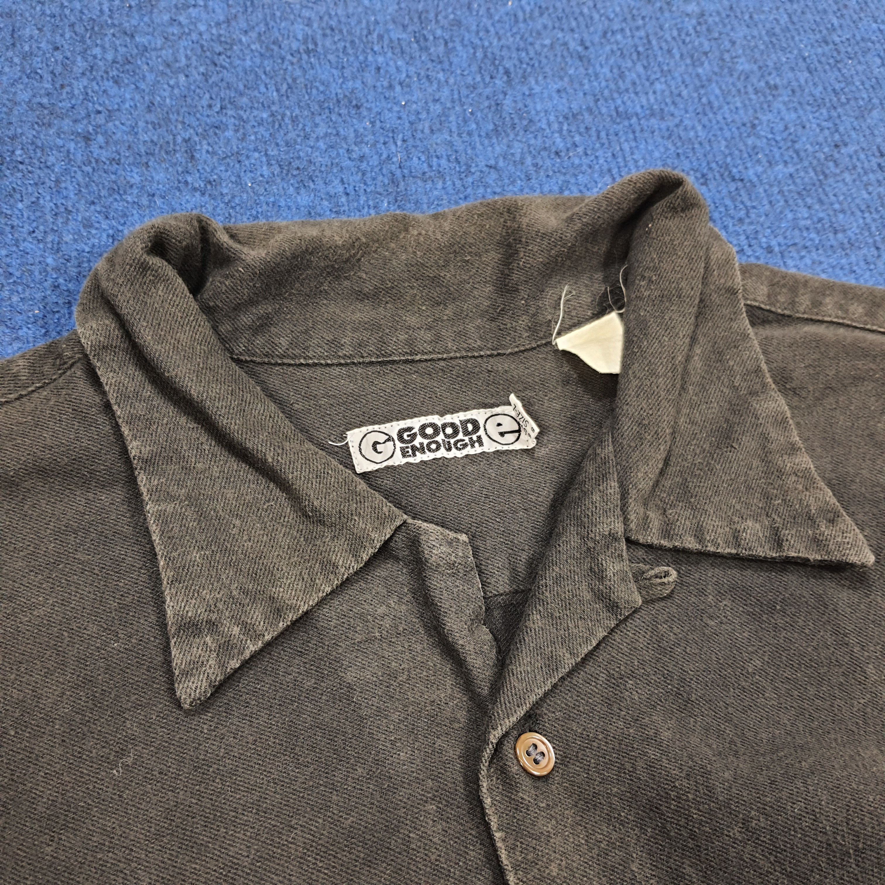 Good Enough × Japanese Brand × Vintage Vintage Good Enough Plain Long Sleeve Button Up Shirt Size US L / EU 52-54 / 3 - 4 Thumbnail