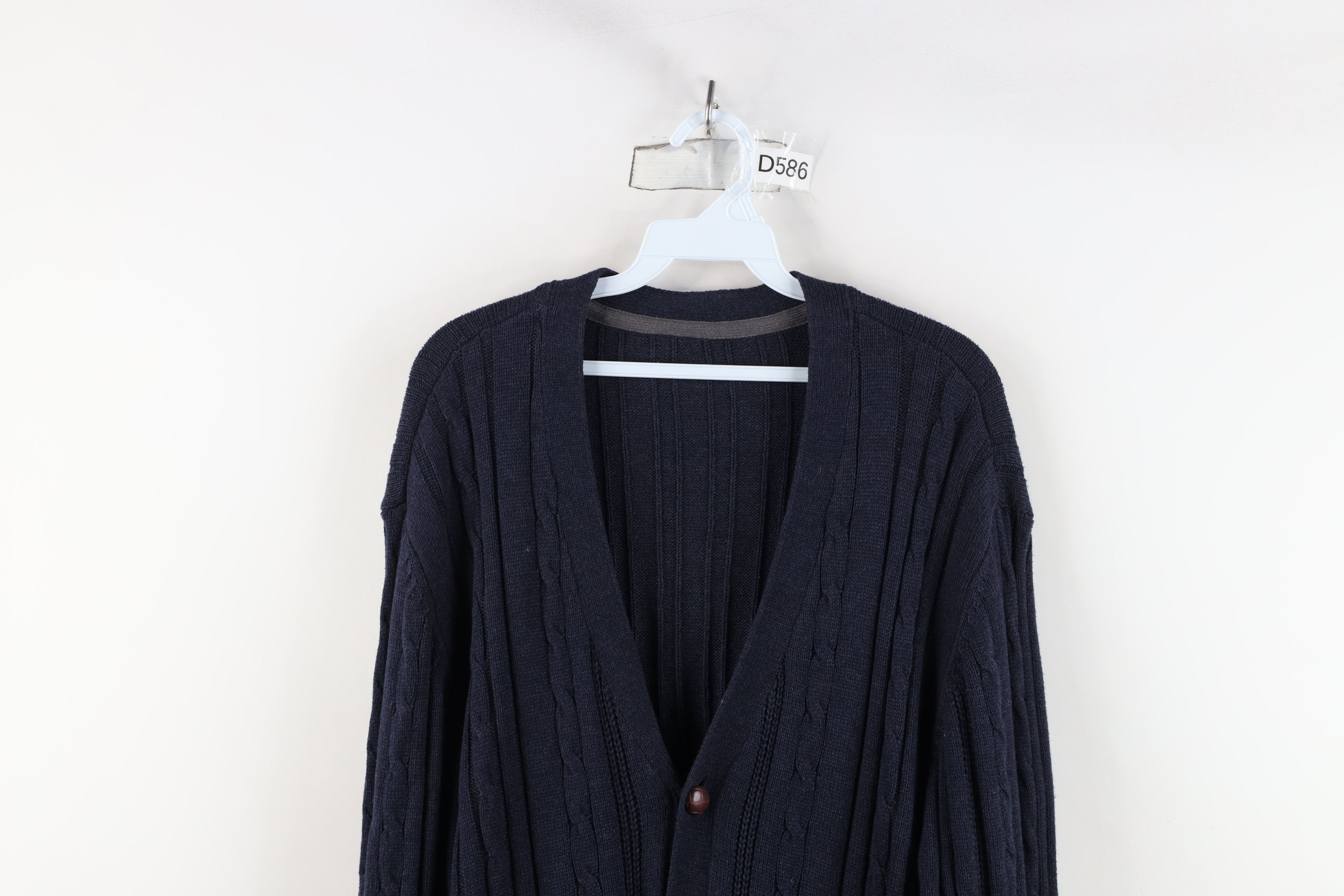 Vintage Vintage 90s Streetwear Chunky Cable Knit Cardigan Sweater Size US XL / EU 56 / 4 - 2 Thumbnail