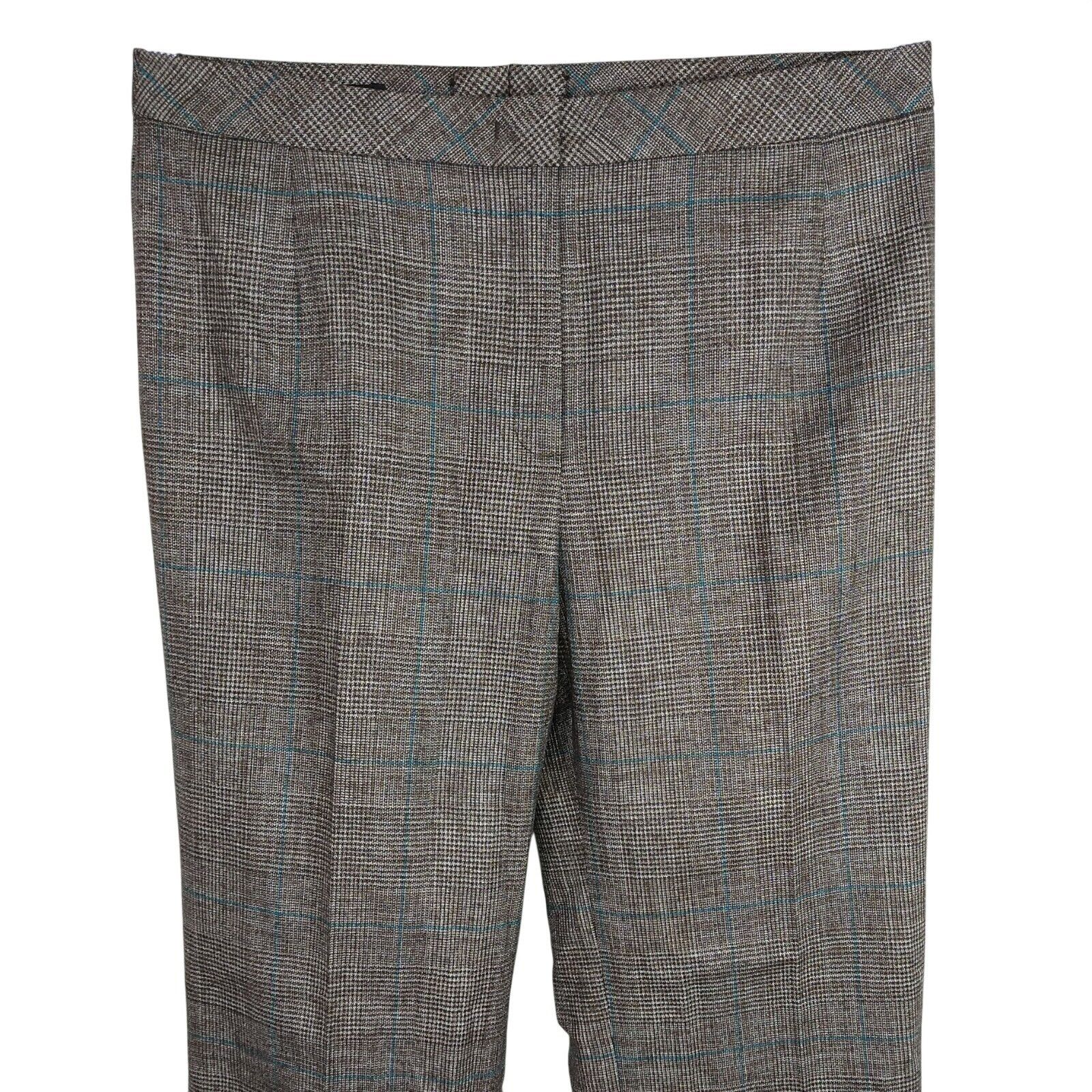 Escada Escada Plaid Dress Pants Wool Blend Women Size 30 Inch Brown Size 30" / US 8 / IT 44 - 2 Thumbnail