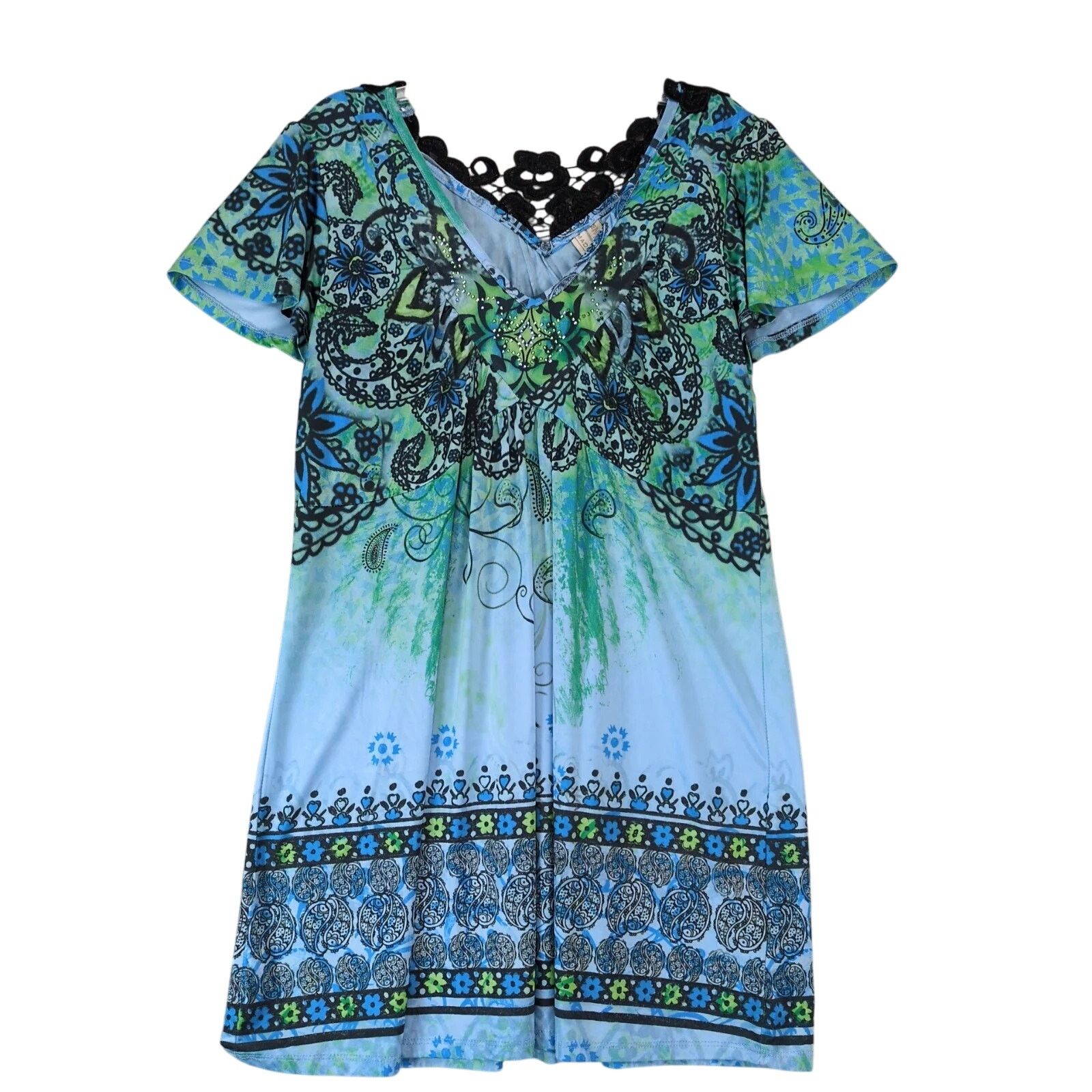Madison Madison Y2K Babydoll Embellished Satin Top Black Lace M Size M / US 6-8 / IT 42-44 - 1 Thumbnail