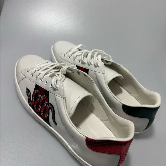 Gucci Gucci Ace Embroidered Snake Sneakers White Multi Men’s 17 45 Size US 15 / EU 48 - 7 Thumbnail