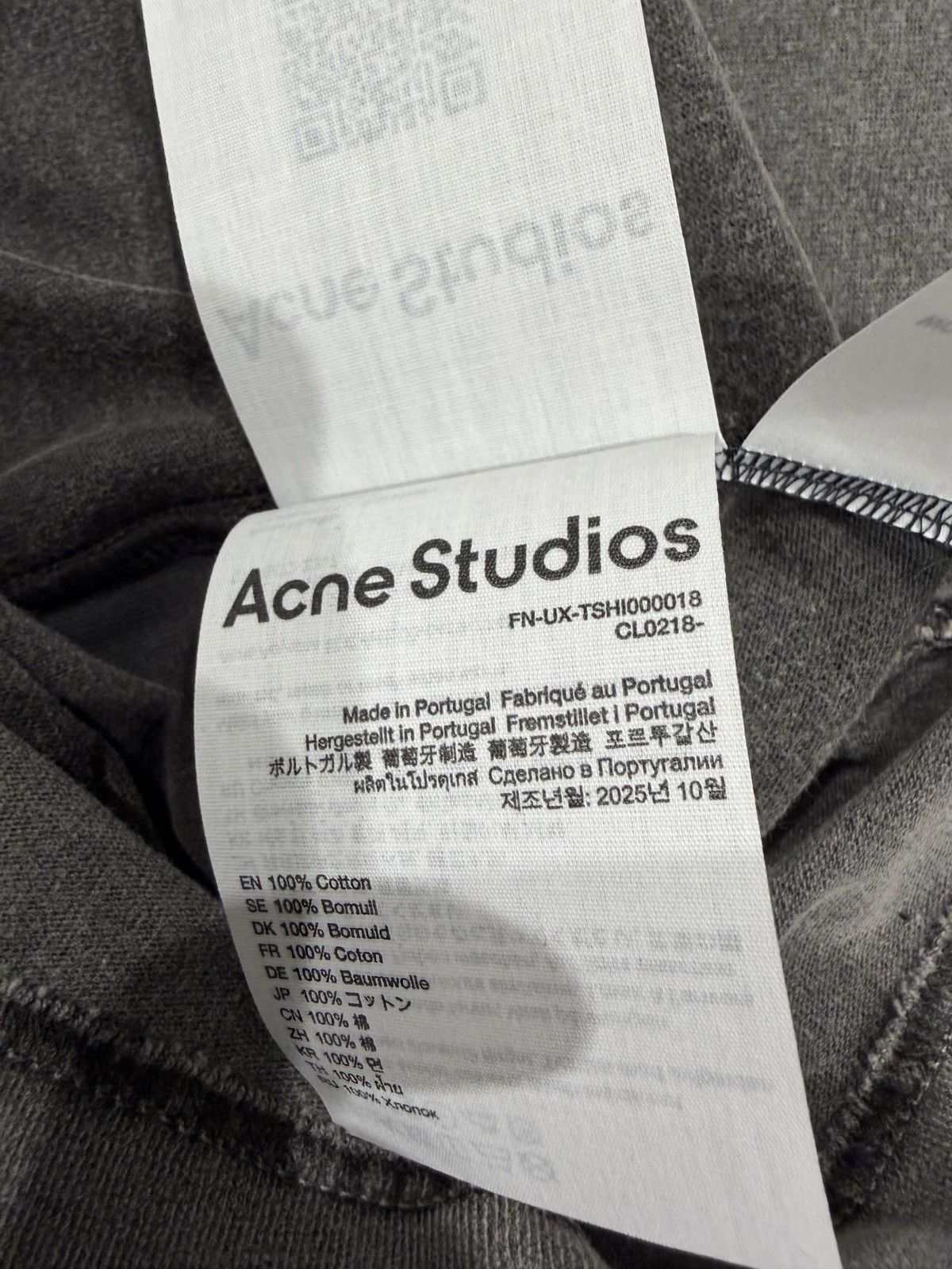Acne Studios ACNE STUDIOS - Tshirt Relaxed Fit Faded Black Size US S / EU 44-46 / 1 - 5 Thumbnail