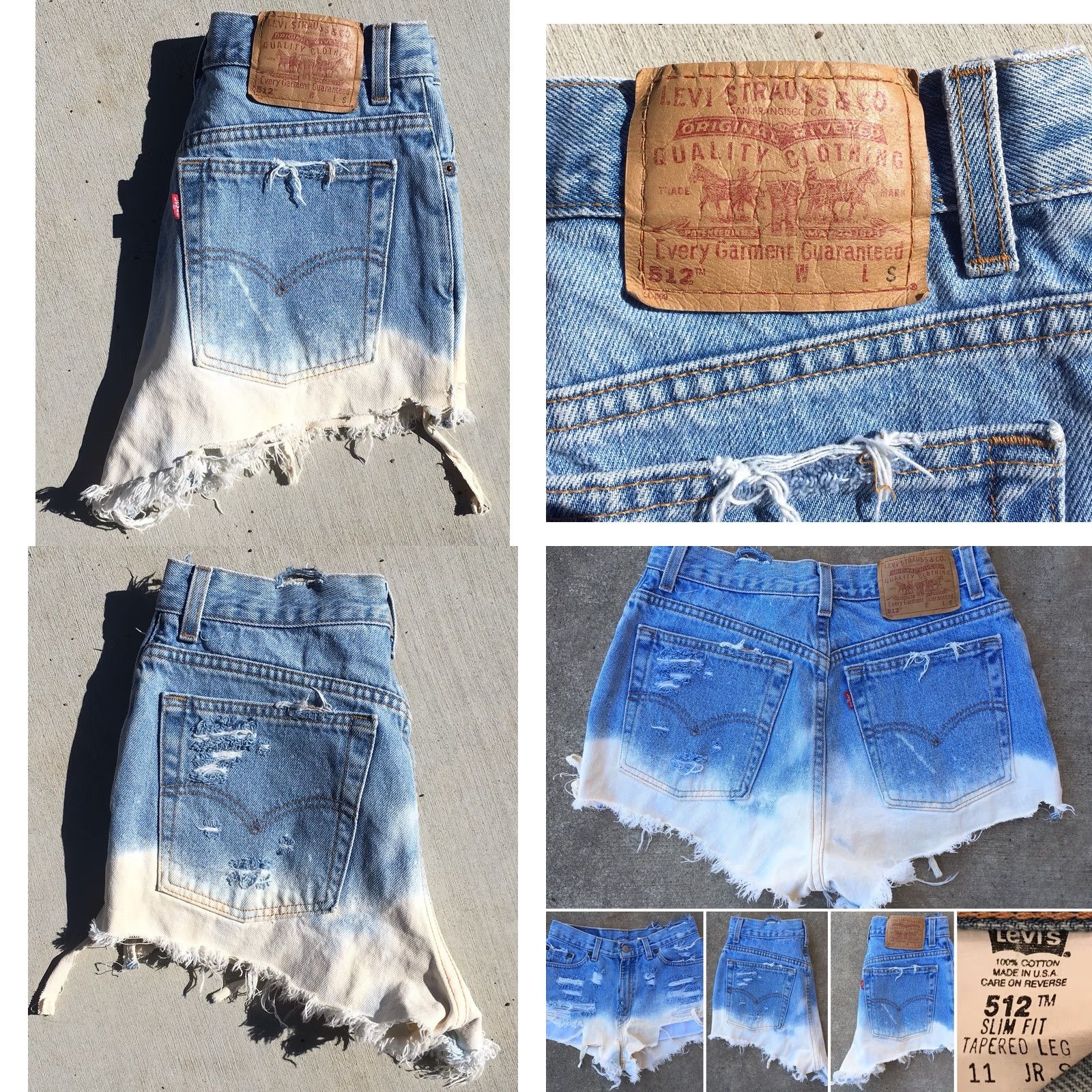 Levi's VINTAGE Levi's 512 Jeans Shorts Cut Offs Denim High Waist 90s 80s 29” Waist Juniors 11 Blue Mens Size 32" / US 10 / IT 46 - 8 Thumbnail