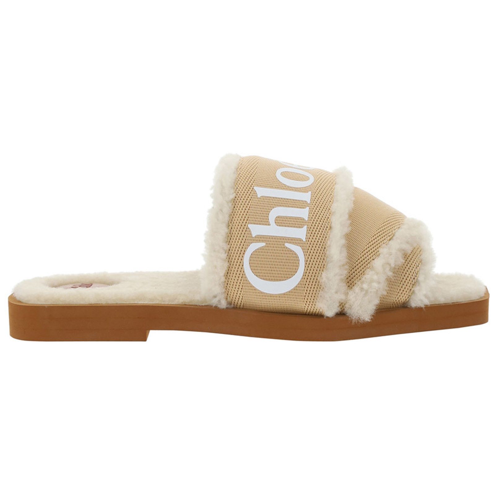 Chloe o1loc1c1024 Woody Shearling Slides in Tan Size US 6 / IT 36 - 1 Thumbnail