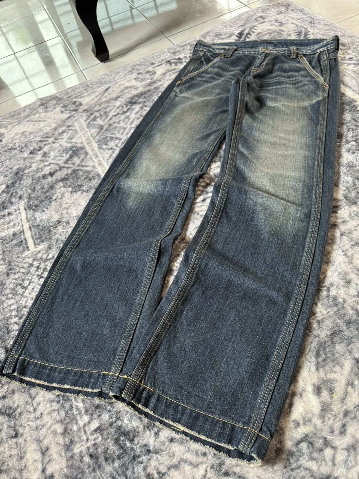 Japanese Brand JohnBull Japan Carpenter Wide Leg Flared Jeans Size US 29 - 21 Thumbnail