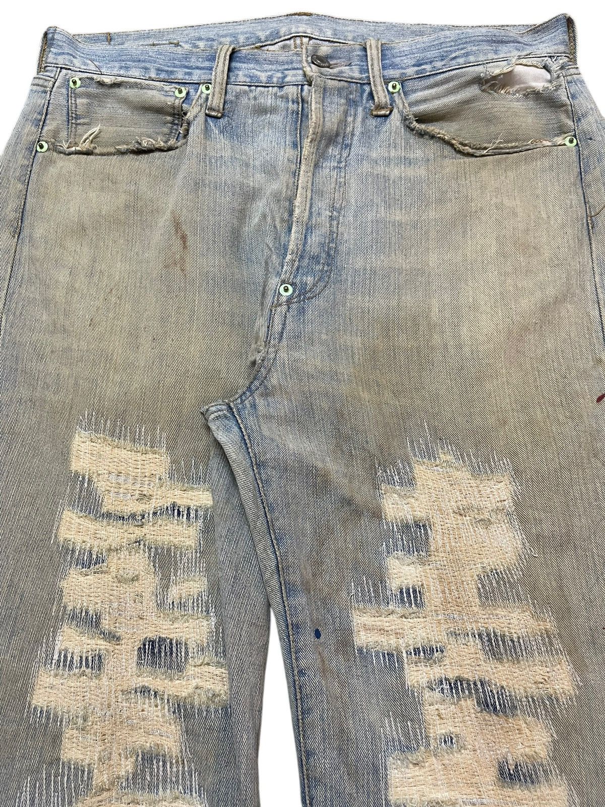 14th Addiction Vintage Japanese Brand Mud Wash Distress Paint Splatter Jean Size US 34 / EU 50 - 4 Thumbnail
