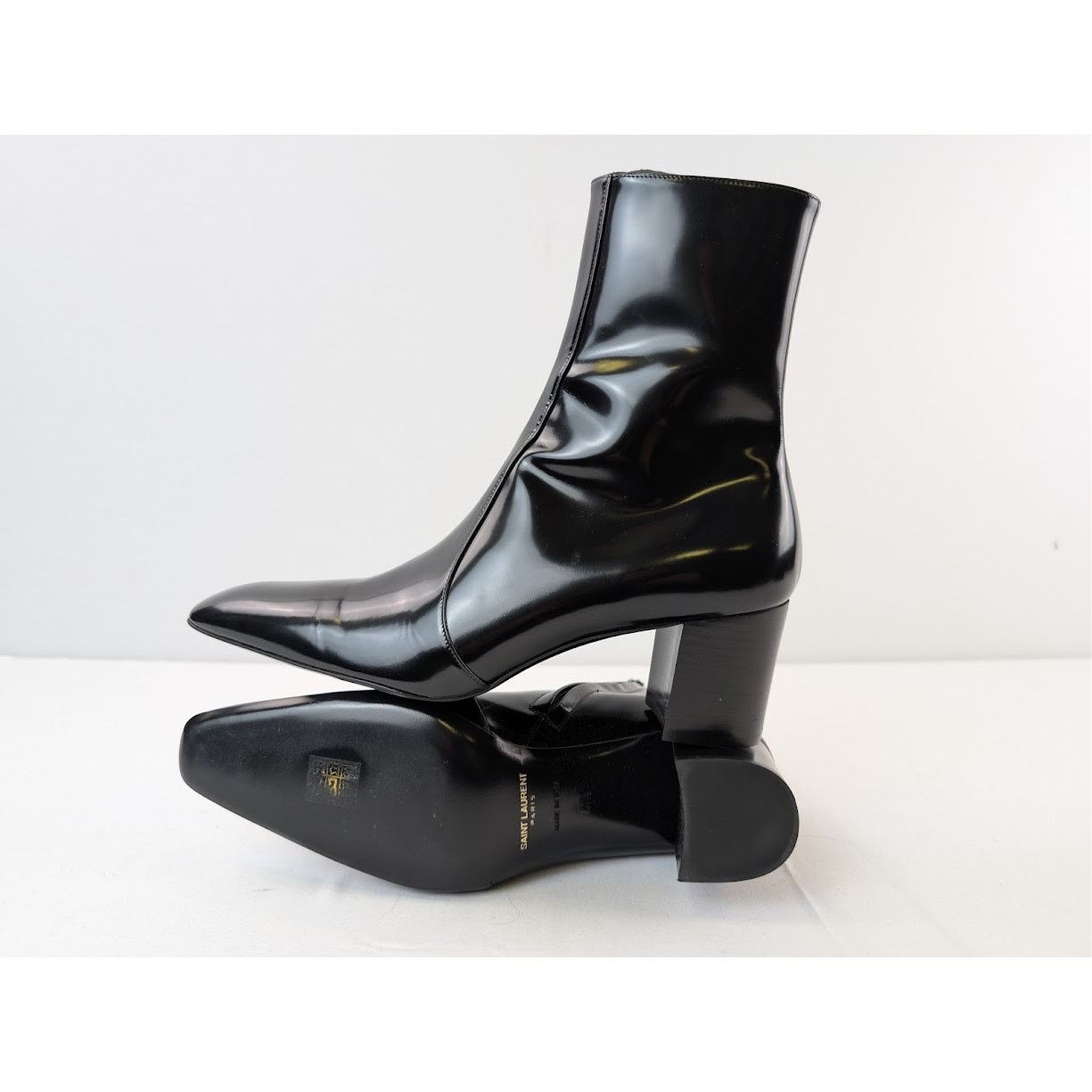 Saint Laurent Paris o1rshd1 70 Zipped Boots in Nero Size US 8.5 / EU 41-42 - 14 Thumbnail