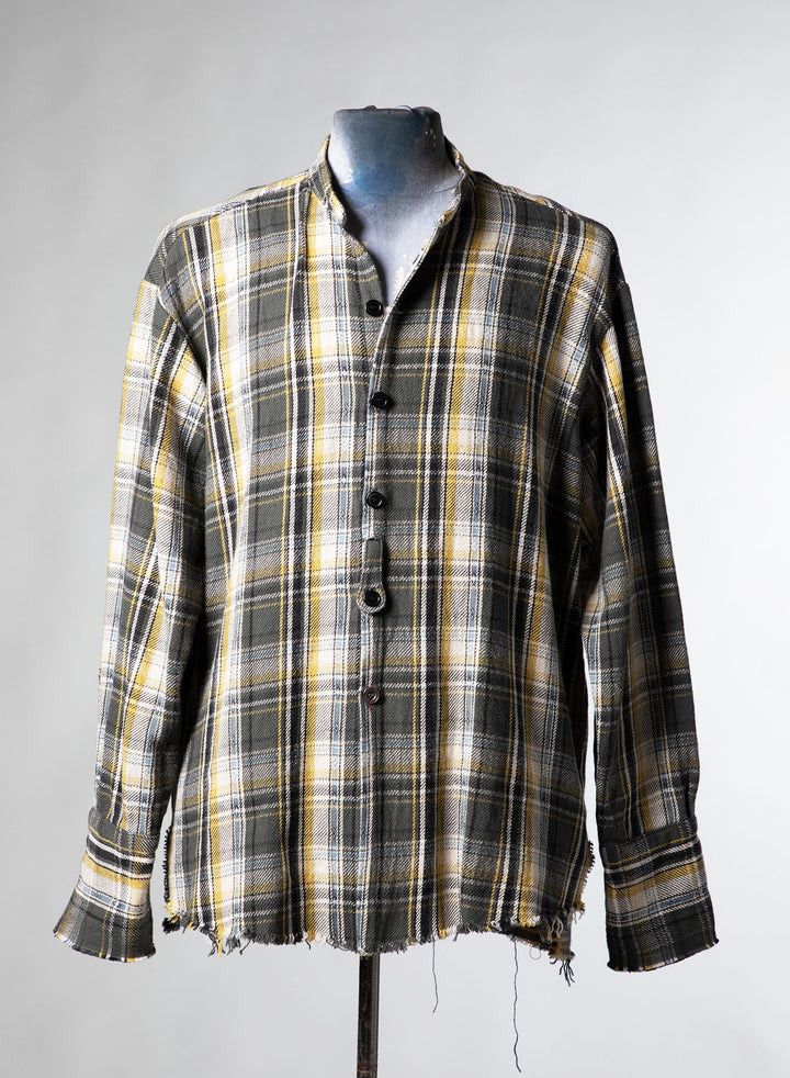 Greg Lauren $850 Greg Lauren Charcoal Plaid Studio Shirt Size US XL / EU 56 / 4 - 1 Thumbnail
