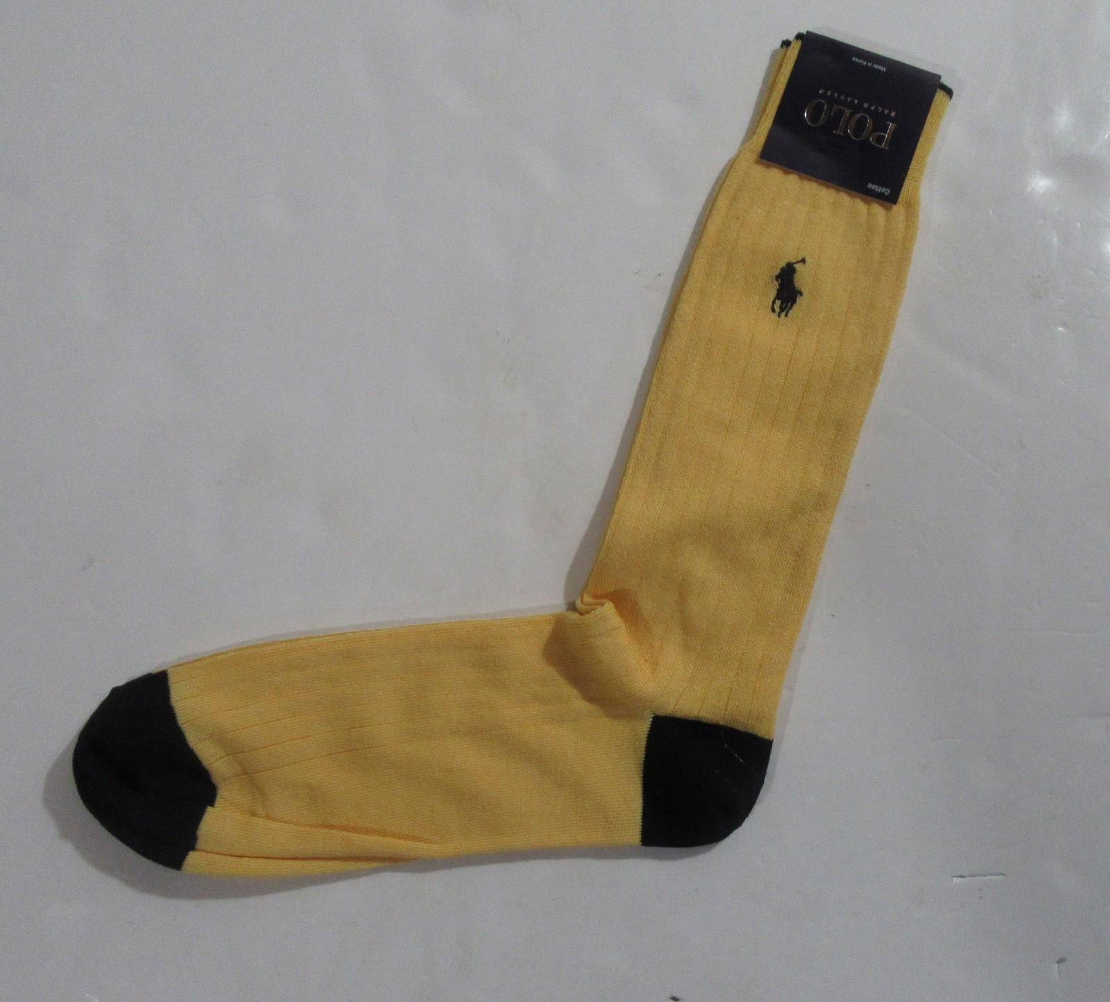 Polo Ralph Lauren Polo Ralph Lauren Trouser Socks Yellow Ribbed 1 Single Pair Size ONE SIZE - 1 Thumbnail