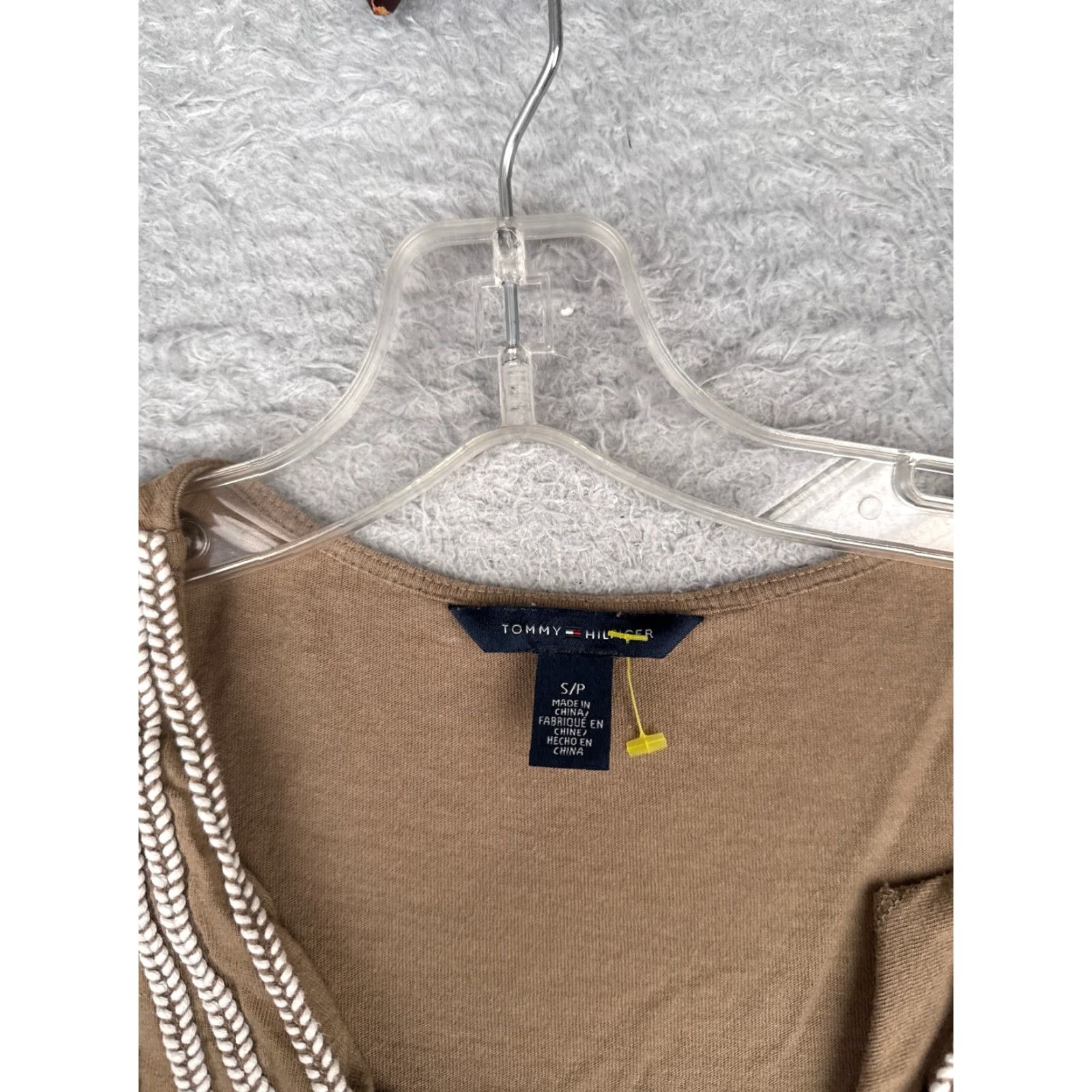 Tommy Hilfiger Tommy Hilfiger Shirt Women Small Petite Brown Scoop Neck Cotton Rayon Blend Size S / US 4 / IT 40 - 6 Thumbnail
