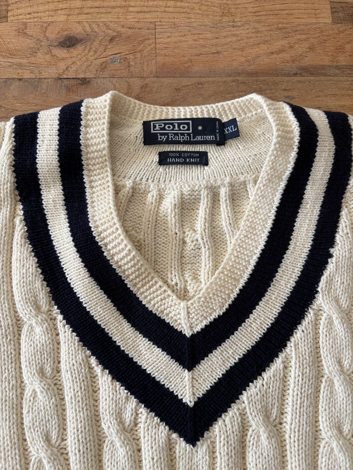 Ralph Lauren Vintage Ralph Lauren Tennis Chunky CableKnit Cricket Sweater Size US XXL / EU 58 / 5 - 3 Thumbnail