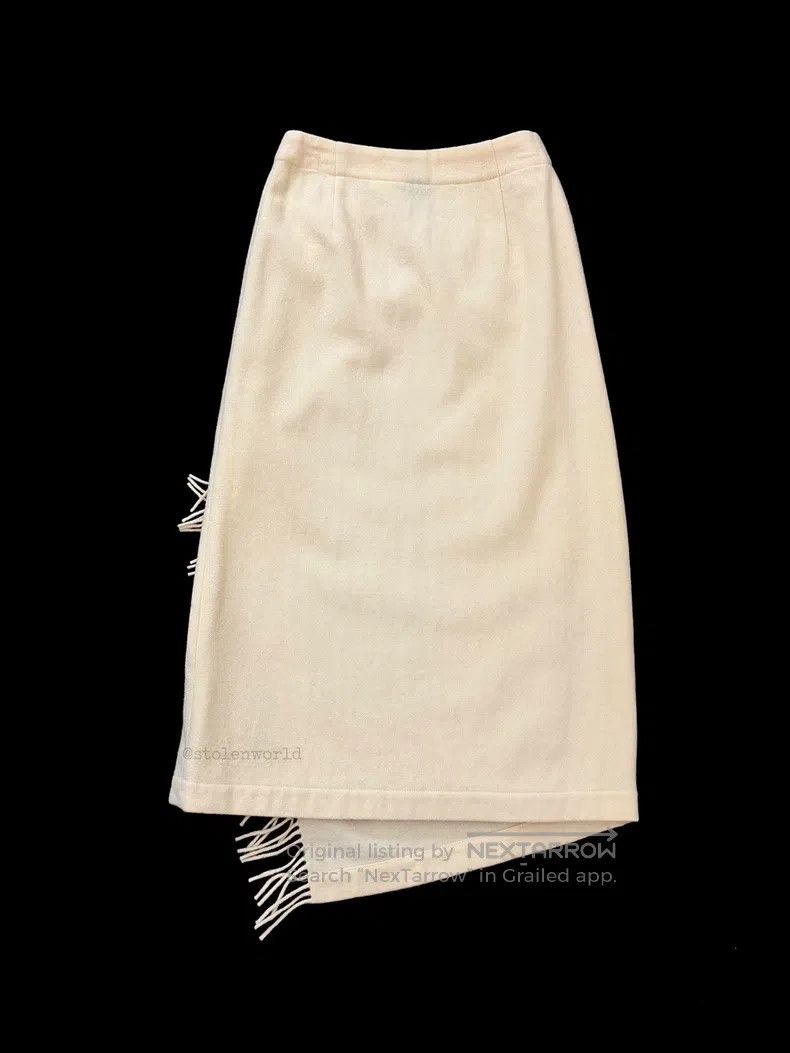 Comme des Garcons Comme des Garcons size S Beige Fringe Wool Skirt Size 22" - 4 Thumbnail