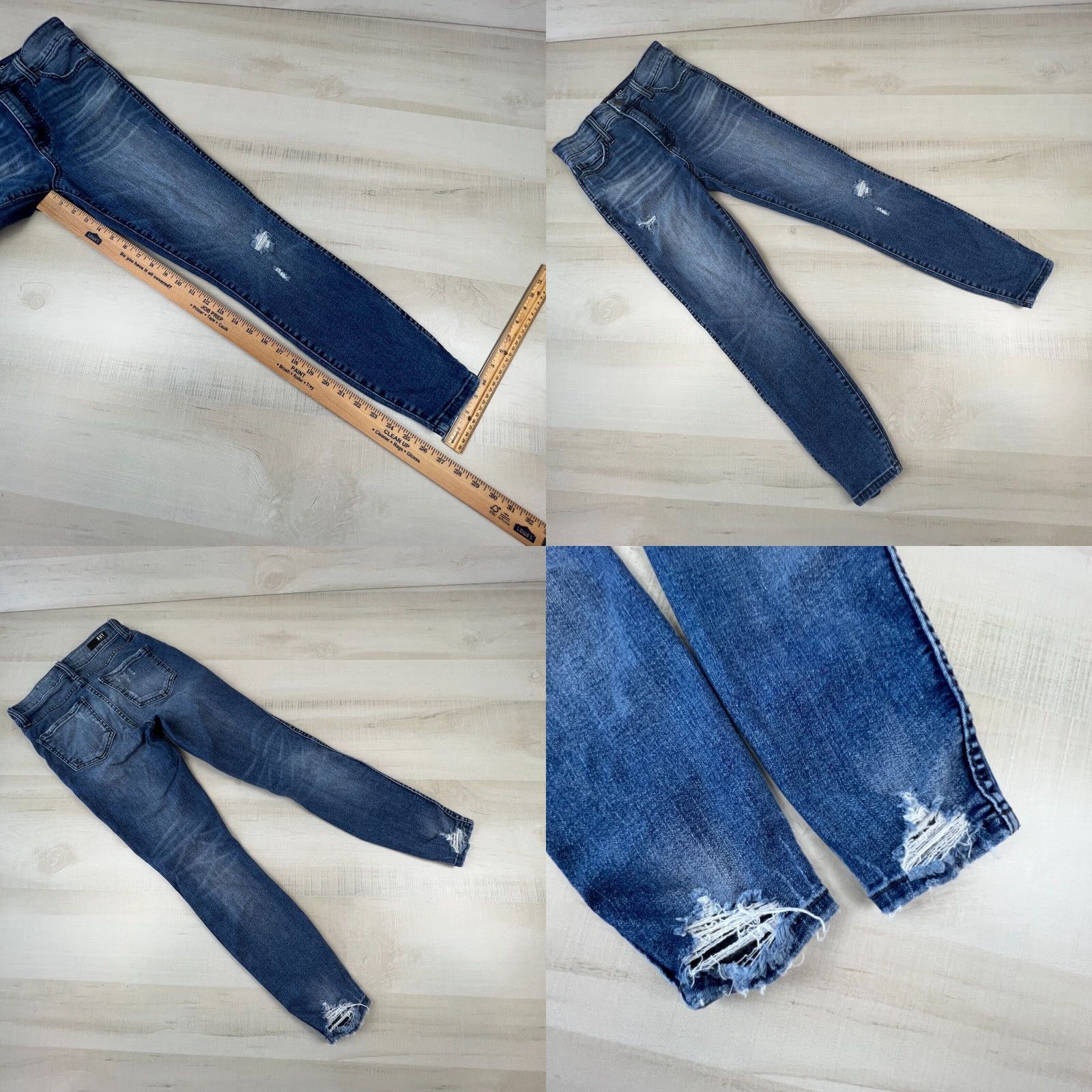 Vintage Kut From The Kloth Distressed Blue Skinny Jeans 00 Womens Size 24" / US 00 / IT 34 - 8 Thumbnail