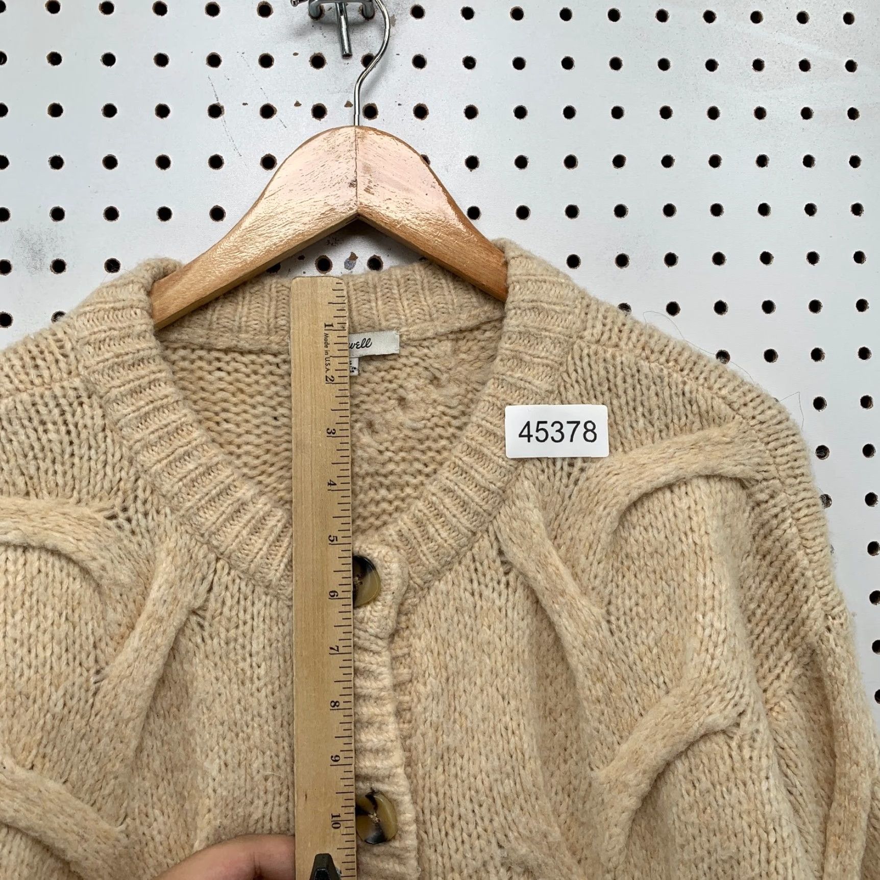 Madewell VINTAGE Madewell Wool Cardigan Sweater Womens XS Beige Cable Chunky Oversized Size XS / US 0-2 / IT 36-38 - 7 Thumbnail
