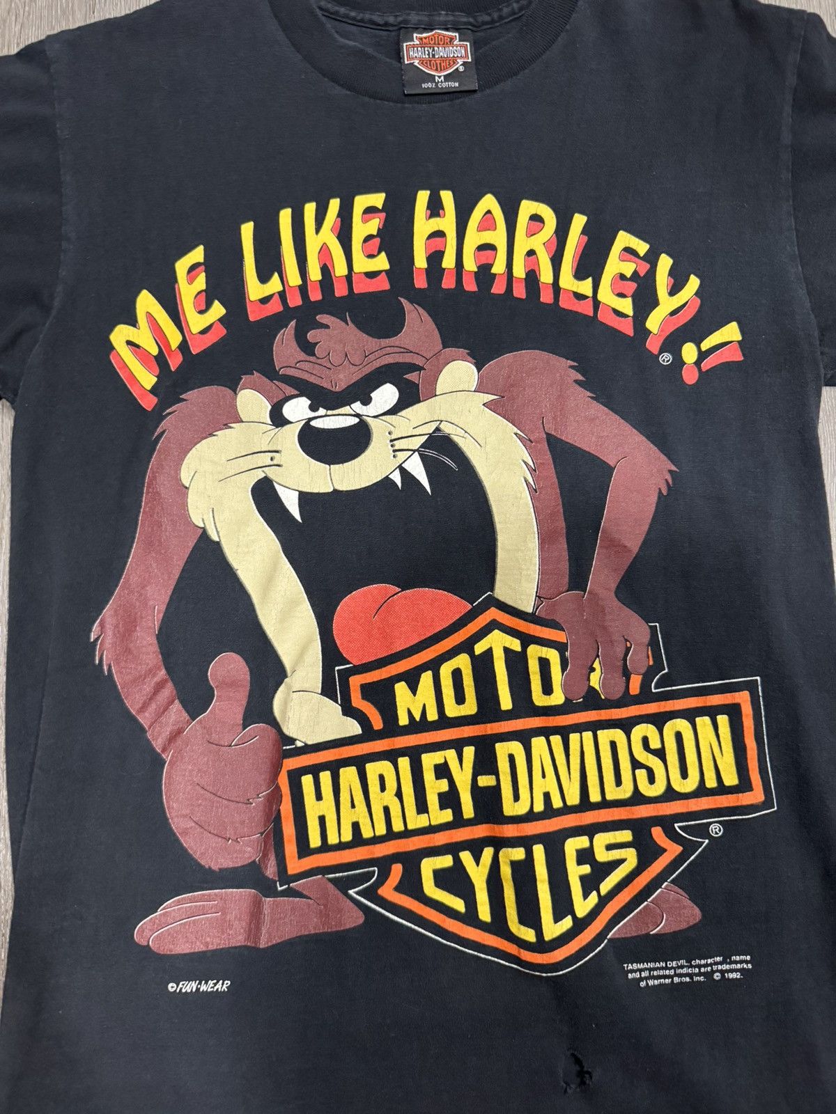 Harley Davidson VTG 1992 Tazmanian Devil Harley Davidson Shirt Size Medium Size US M / EU 48-50 / 2 - 2 Thumbnail