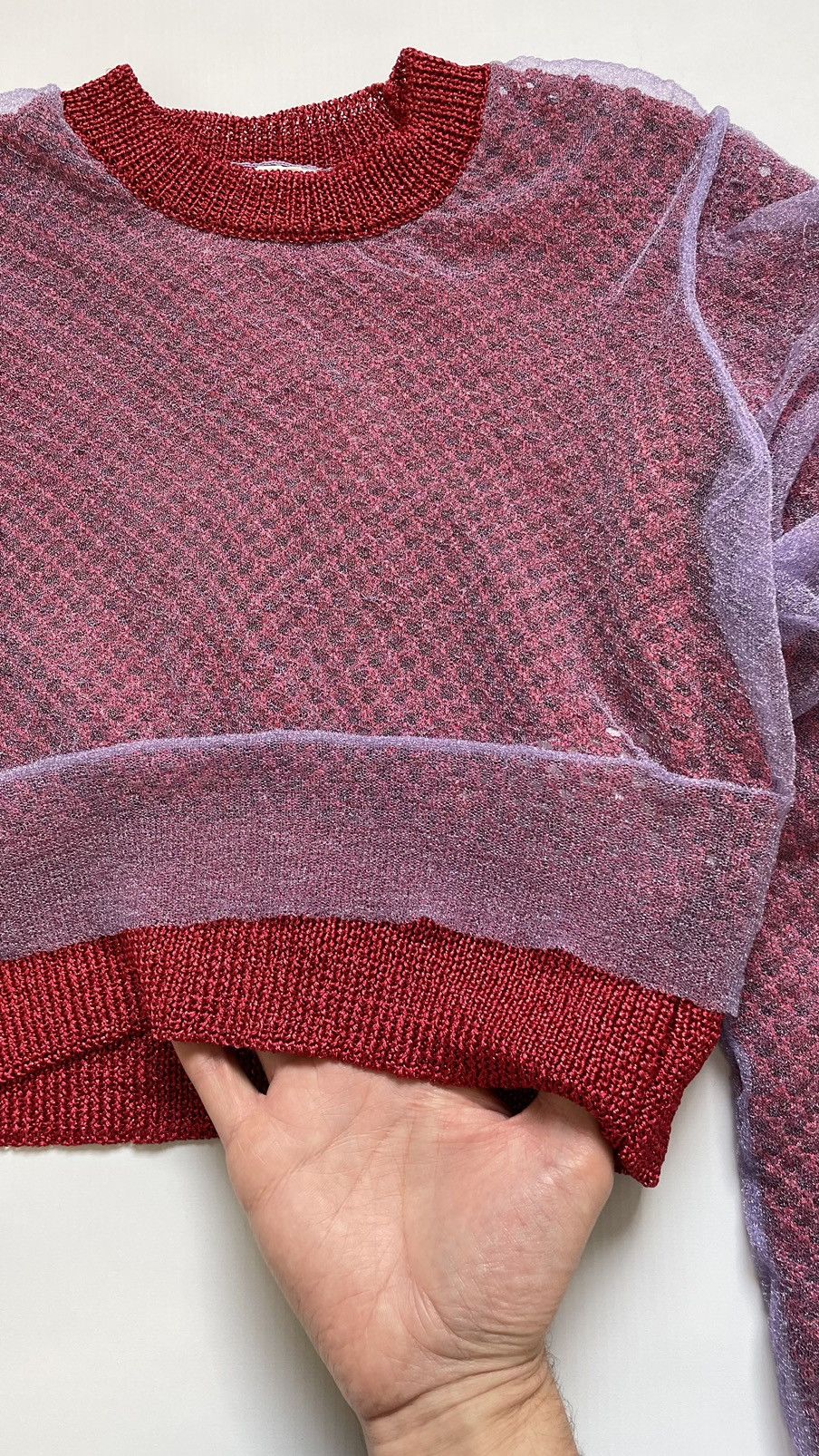 Comme des Garcons Cropped Double Layer Glitter Sweater Size S / US 4 / IT 40 - 14 Thumbnail