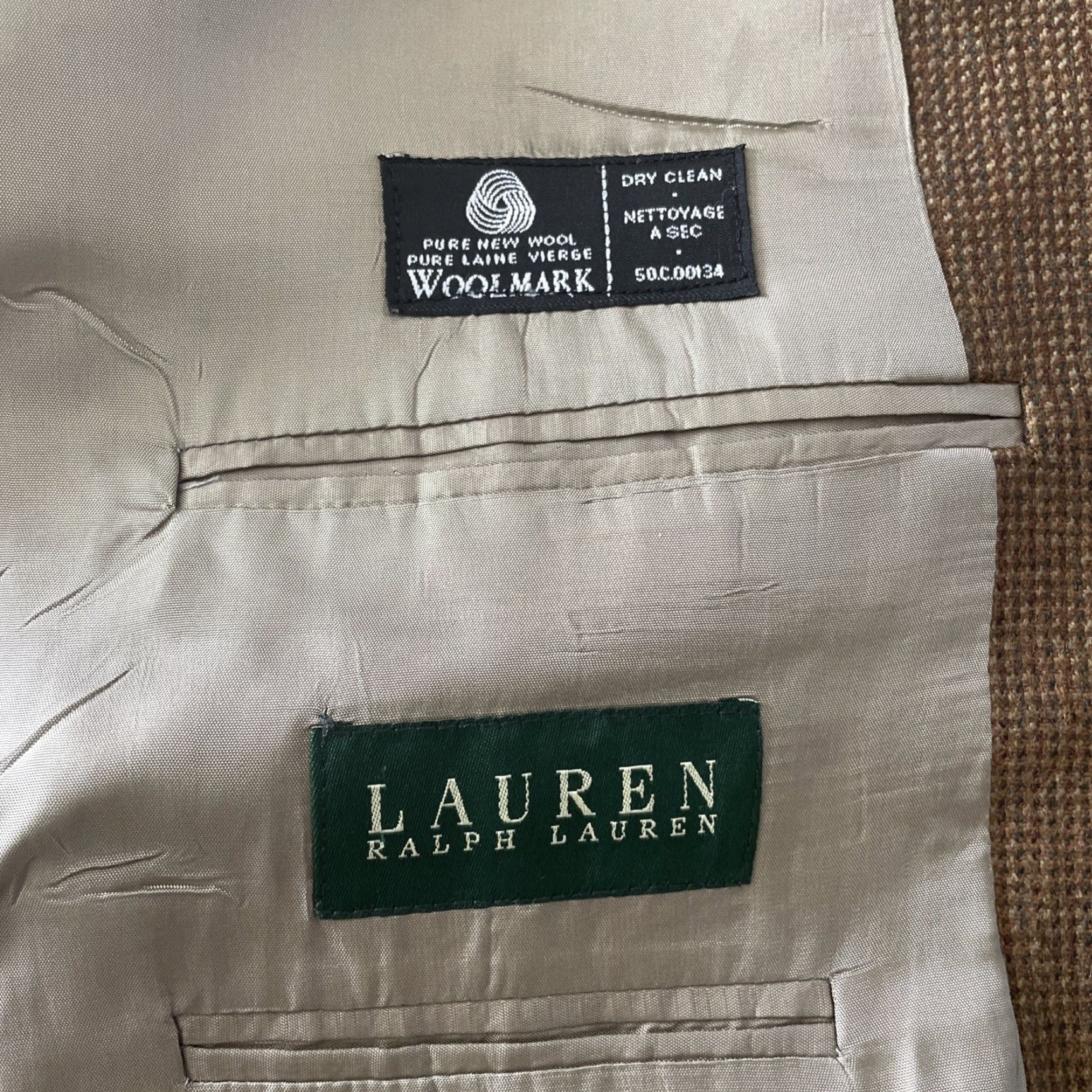 Ralph Lauren Vintage Lauren Ralph Lauren Blazer Mens 44R Brown 100% Lambswool Donegal Sport Coat Size 44R - 3 Thumbnail