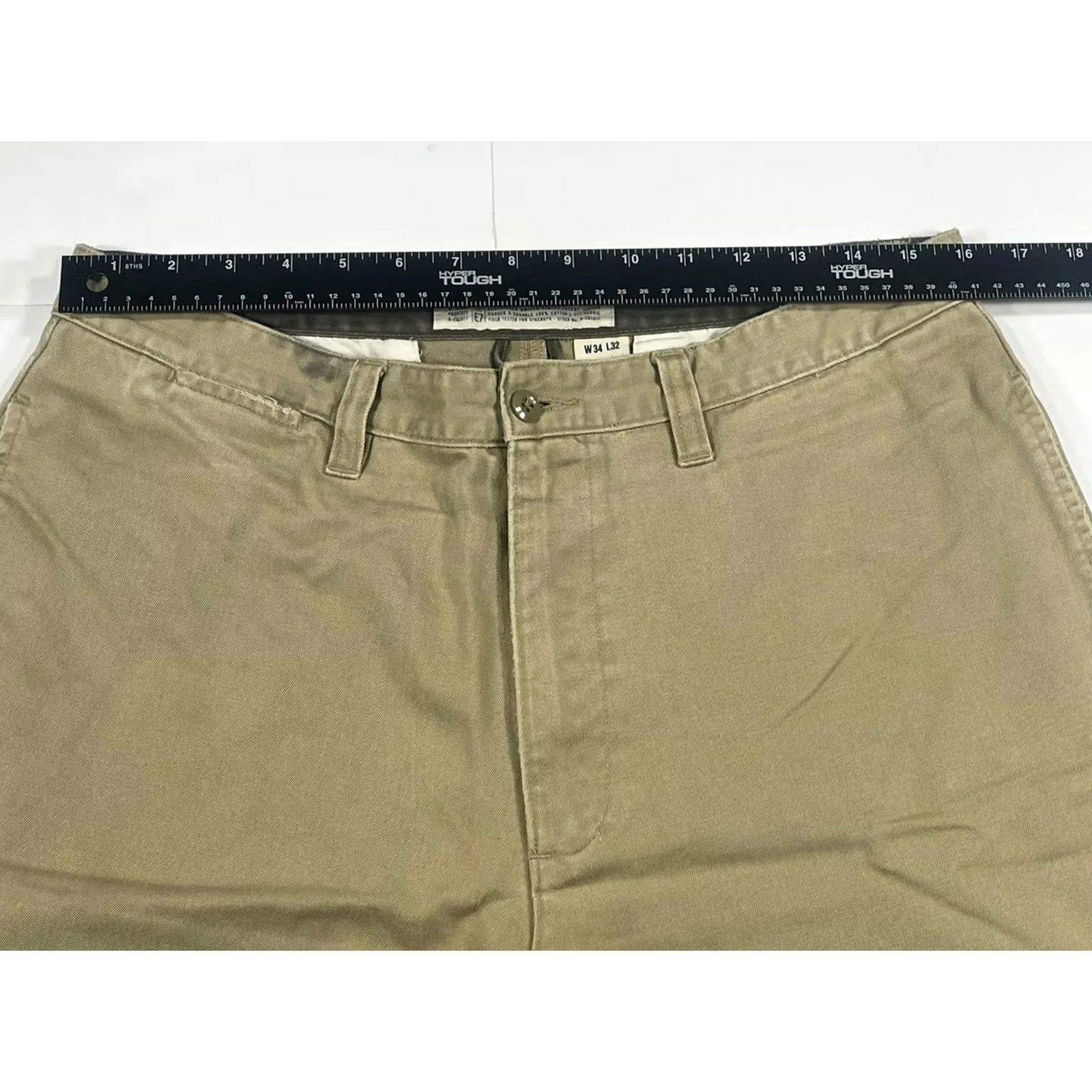 American Eagle Outfitters American Eagle Outfitters Mens Beige Flat Front Khaki Chino Pants Size 34Wx32L - Good Pre-Owned Condition Size US 34 / EU 50 - 3 Thumbnail