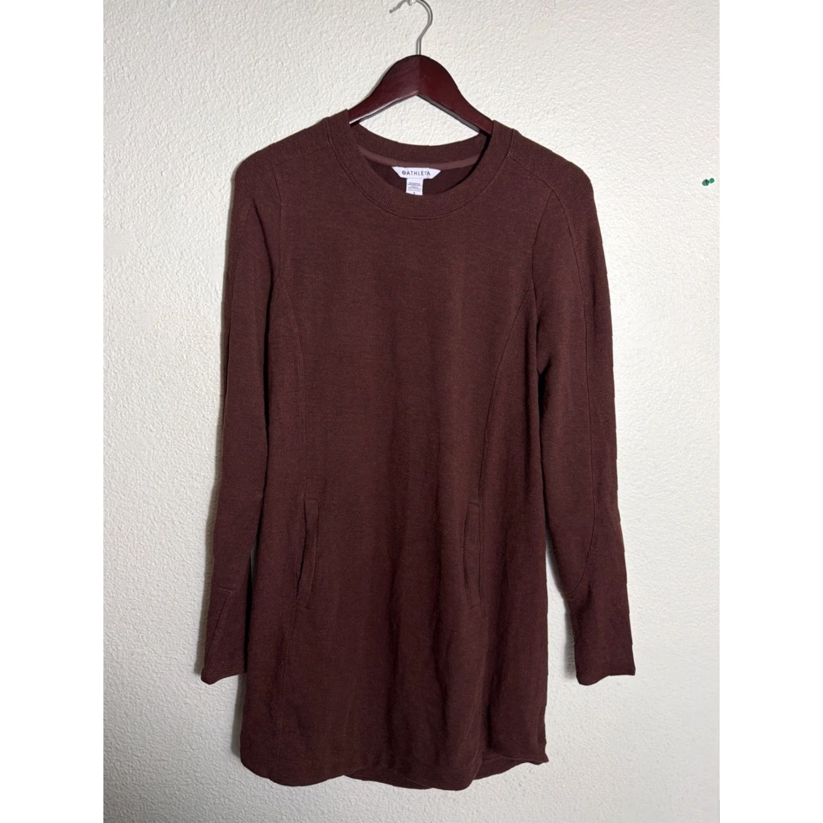 Athleta Athleta Balance Sweater Dress Casual Shift Pockets Brown Women Small Size S / US 4 / IT 40 - 2 Thumbnail