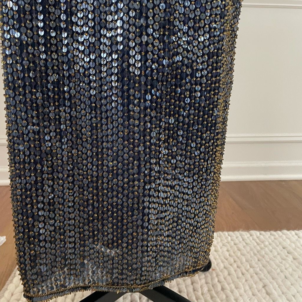 Vintage Vintage 80s 90s Modi Silk Heavily Beaded Sequin Dark Blue Am Size M / US 6-8 / IT 42-44 - 5 Thumbnail
