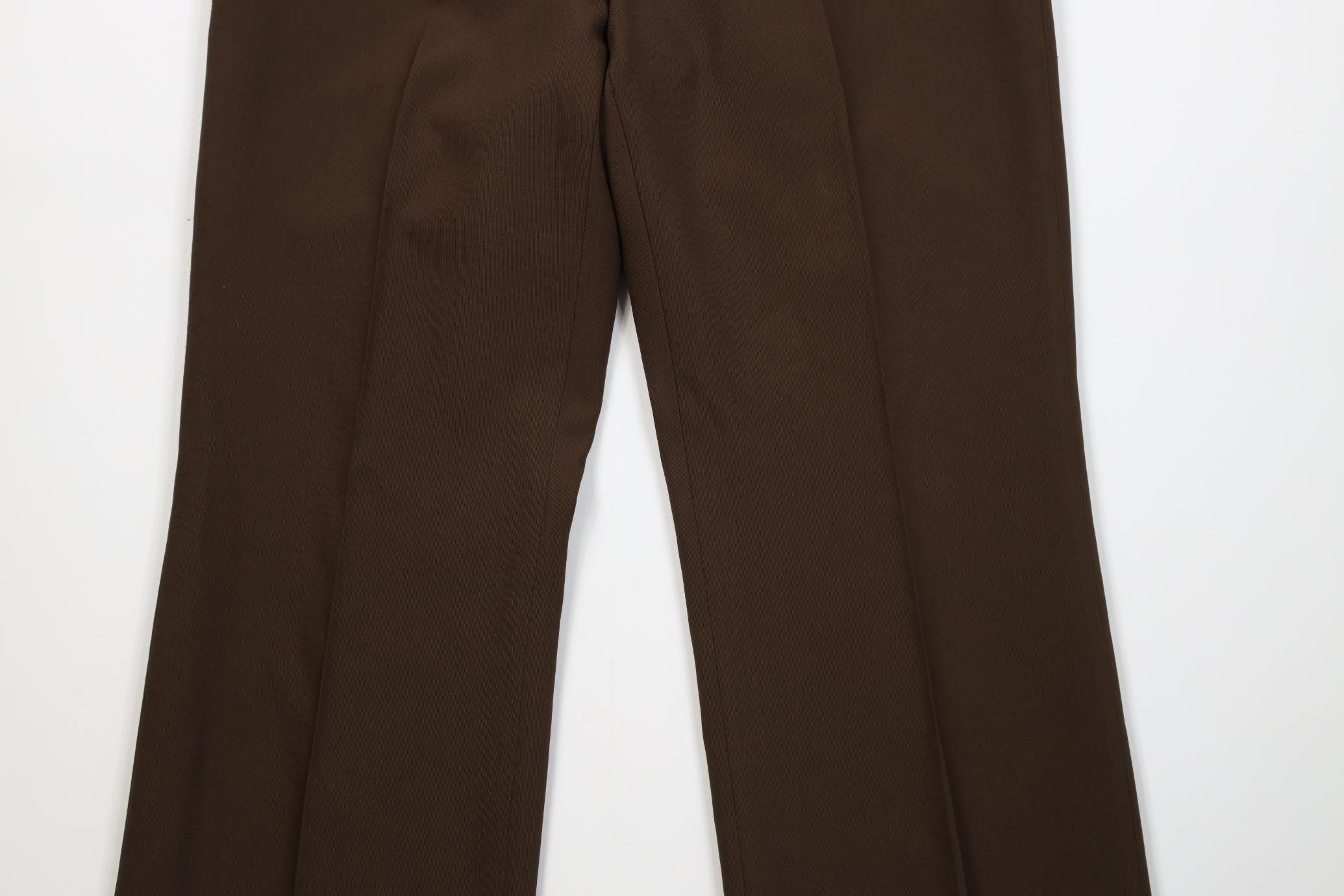 Vintage Vintage 70s Streetwear Bell Bottoms Chino Pants Brown USA Size US 34 / EU 50 - 2 Thumbnail