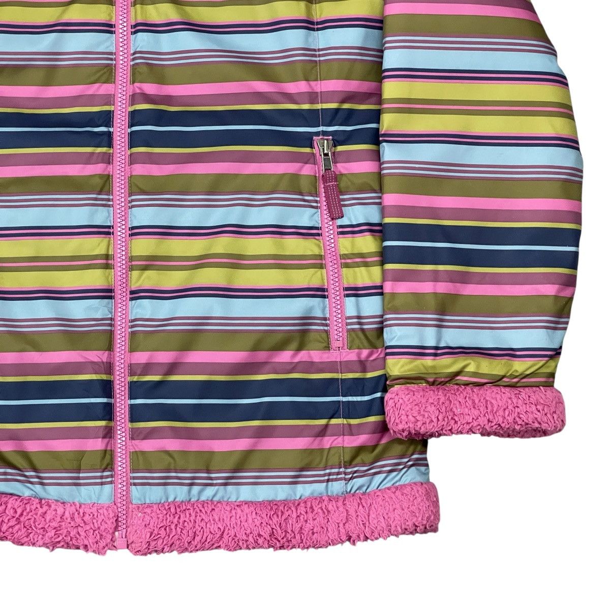 Patagonia Patagonia Reversible Striped Sherpa Fleece Puffer Jacket Size L / US 10 / IT 46 - 3 Thumbnail