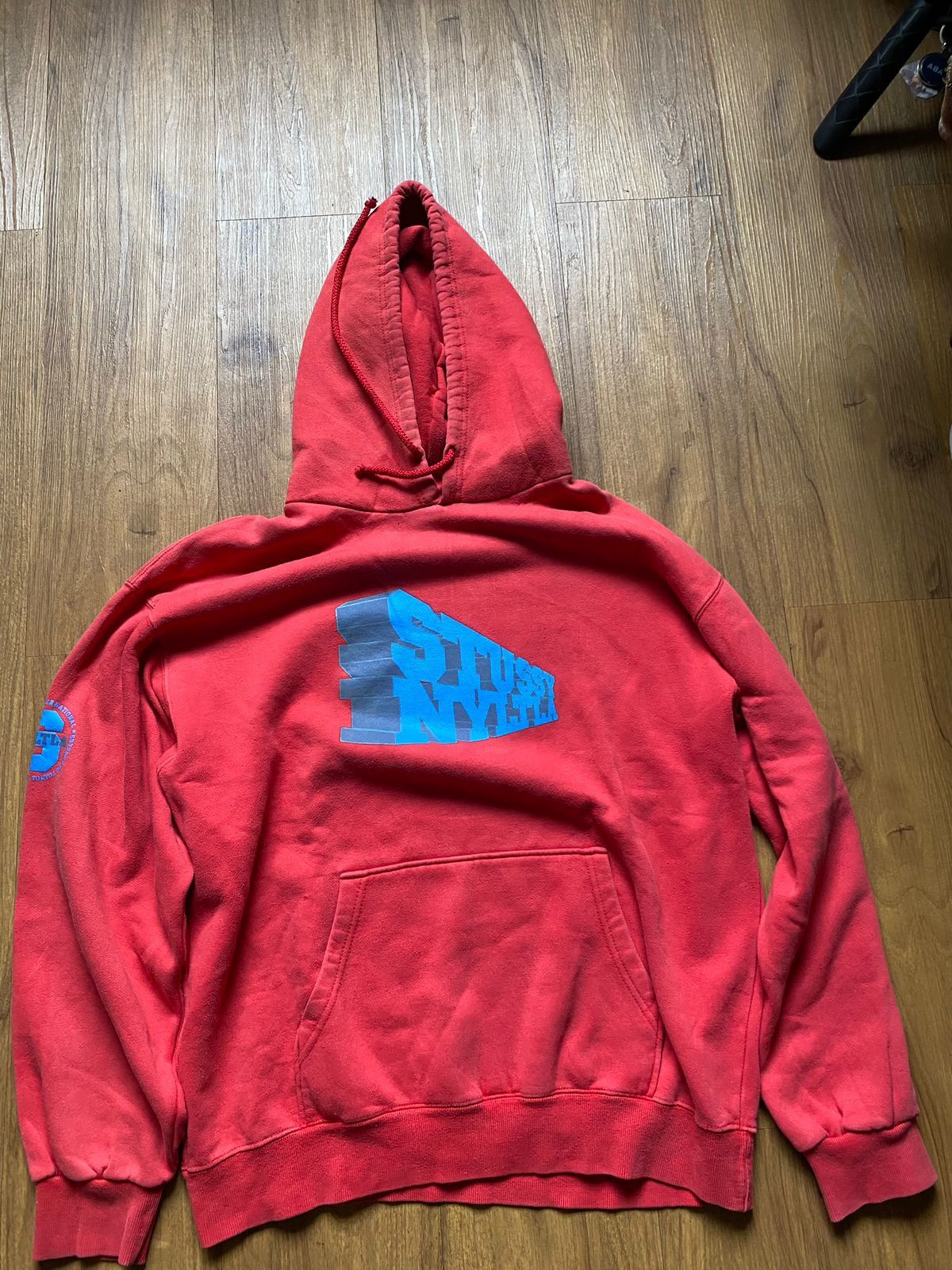 Vintage Stussy shops Pullover Red Hoodie Sweatshirt Sz S