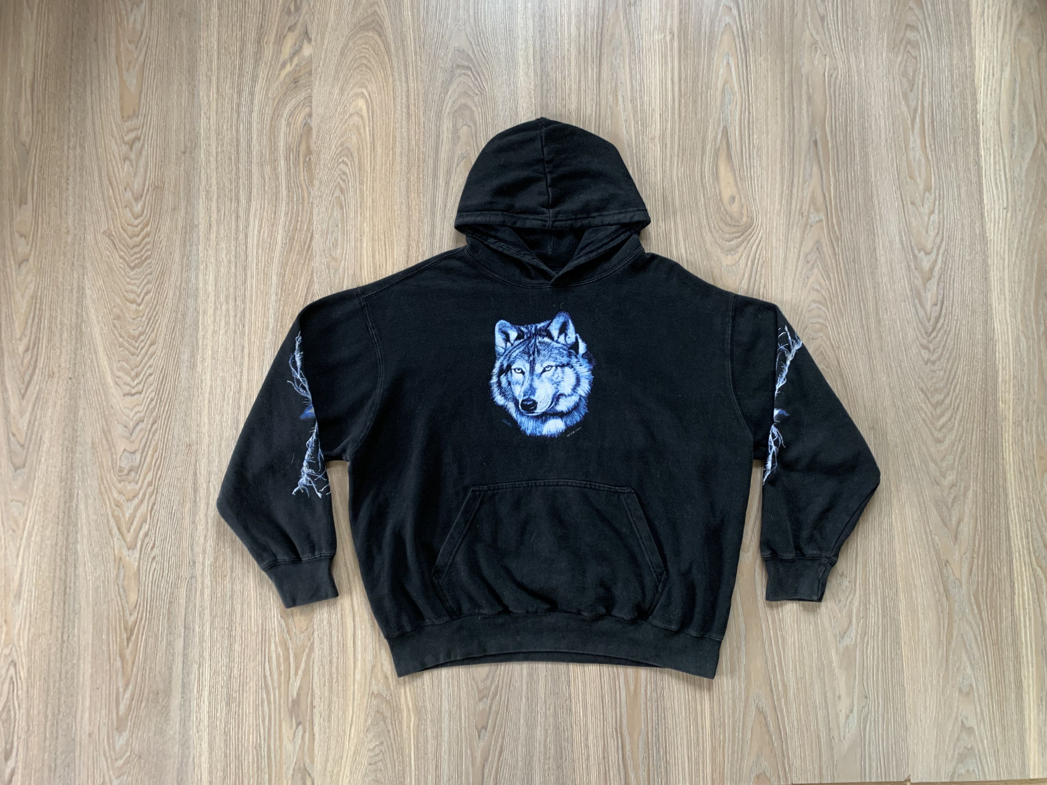 Designer × Vintage Vintage Zip It London Wolf Printed Hoodie Size US XXL / EU 58 / 5 - 1 Thumbnail
