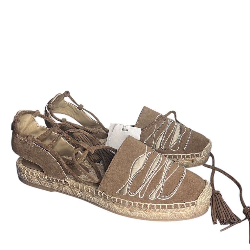Loro Piana NIB Peserico Beige Suede Espadrilles Size US 6.5 / IT 36.5 - 6 Thumbnail