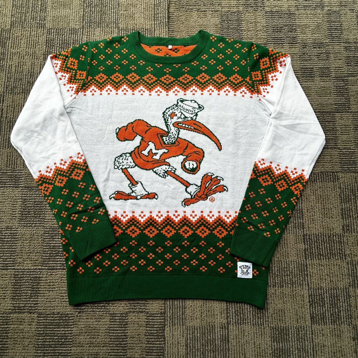NCAA Miami Hurricanes Dyme Lyfe knitted Christmas Sweater Size US L / EU 52-54 / 3 - 1 Thumbnail