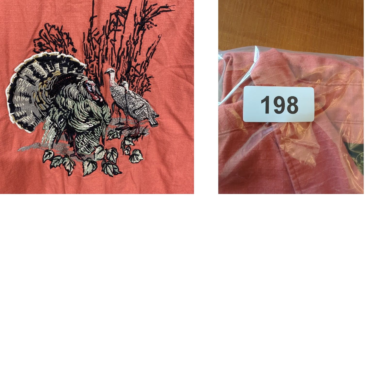 Vintage RedHead Turkey Gobbler Design Short Sleeve Casual Shirt XL Button-Down Cotton Mens Pink Turkey Graphic Holiday Size US XL / EU 56 / 4 - 9 Thumbnail