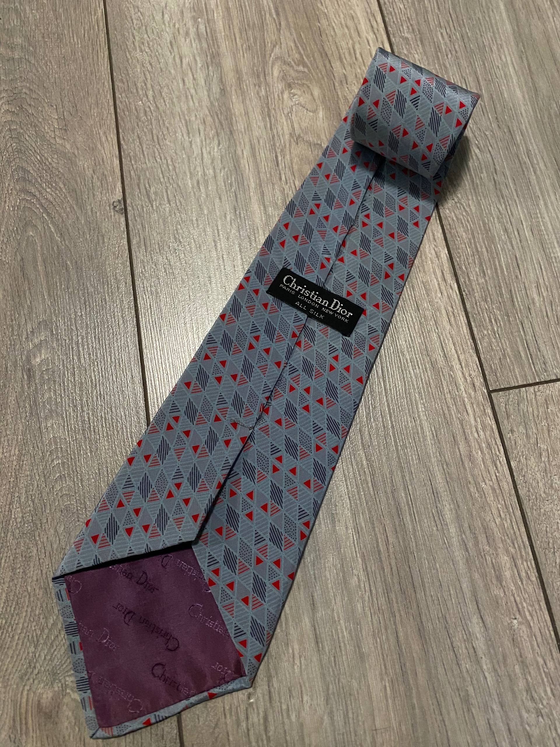 Christian Dior Monsieur Christian Dior Tie Paris Rhombus Monogram 100% Silk Size ONE SIZE - 2 Thumbnail