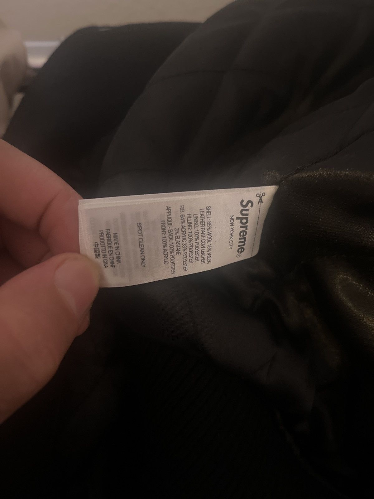 Supreme Worn Once Supreme Cross Varsity Jacket in black Size XL Size US XL / EU 56 / 4 - 3 Thumbnail