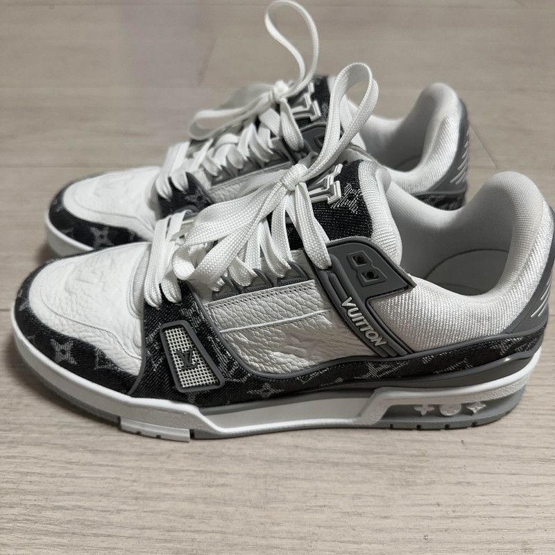 Louis Vuitton Louis Vuitton Grey-White Low Top Trainer Sneakers 0079 Size US 8 / EU 41 - 1 Thumbnail