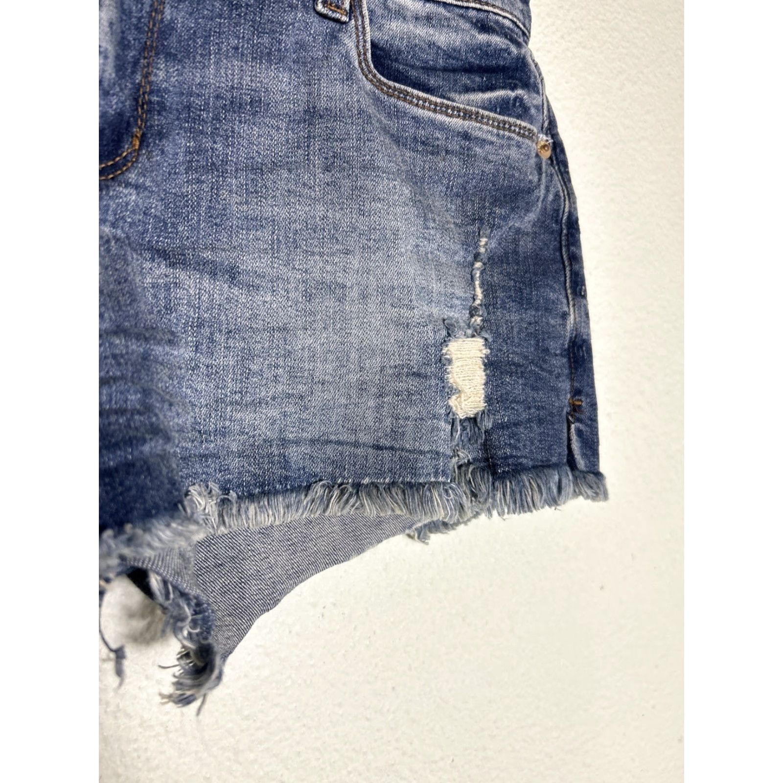 Denime STS Blue Womens Cut Off Denim Boyfriend Shorts Distressed Size 28x2 Size 28" / US 6 / IT 42 - 6 Thumbnail