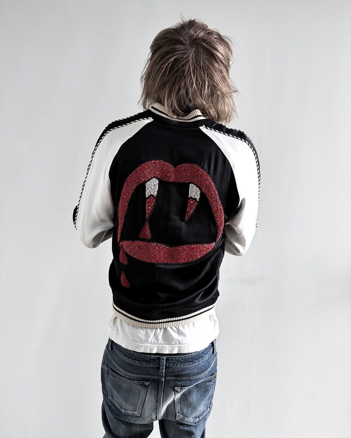 Saint Laurent Paris S/S14 BLOODLUSTER SATIN BOMBER JACKET Size US XS / EU 42 / 0 - 4 Thumbnail
