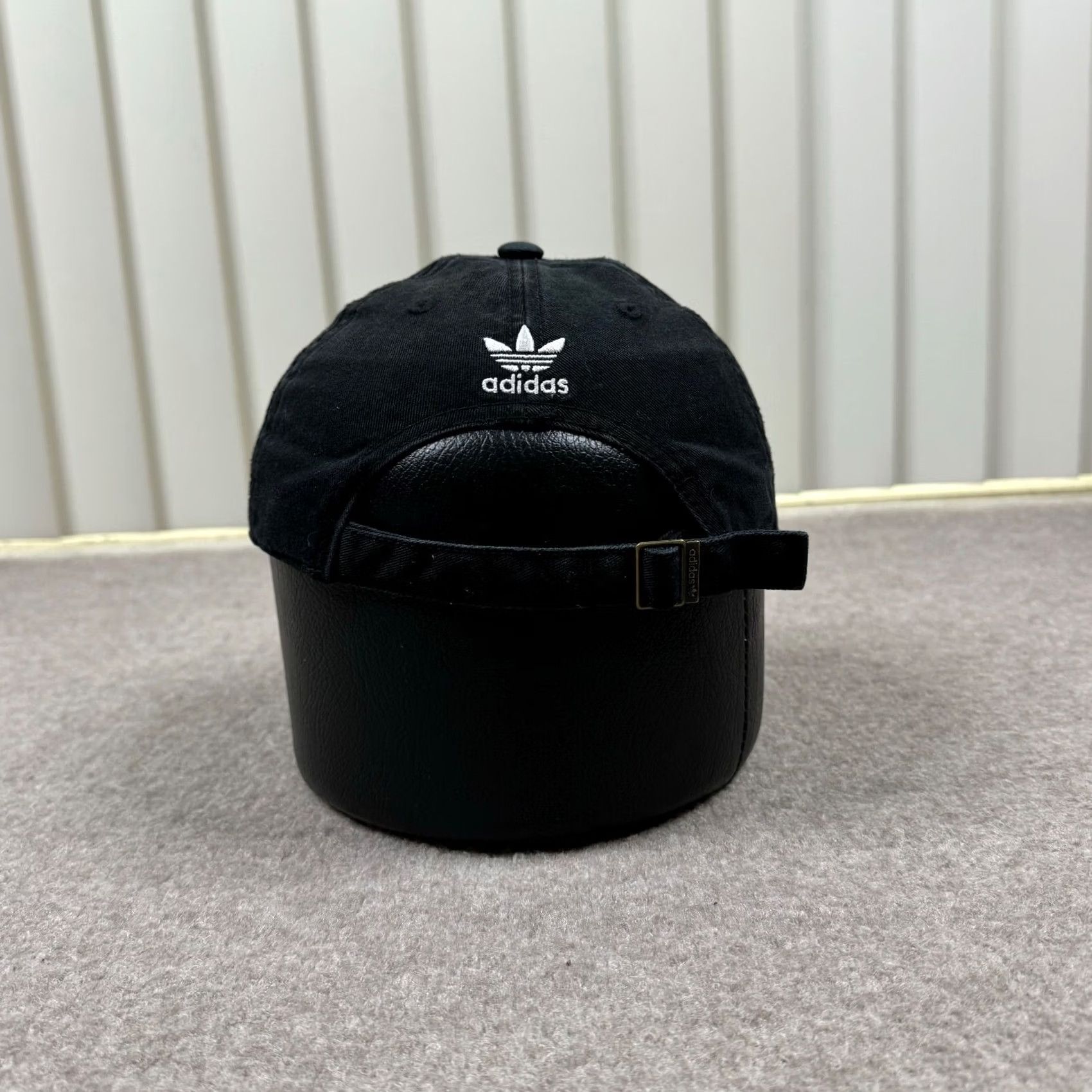 Adidas Adidas Hat Cap Mens Black Adjustable Strap Back Tre Foil Logo Casual Size ONE SIZE - 5 Thumbnail