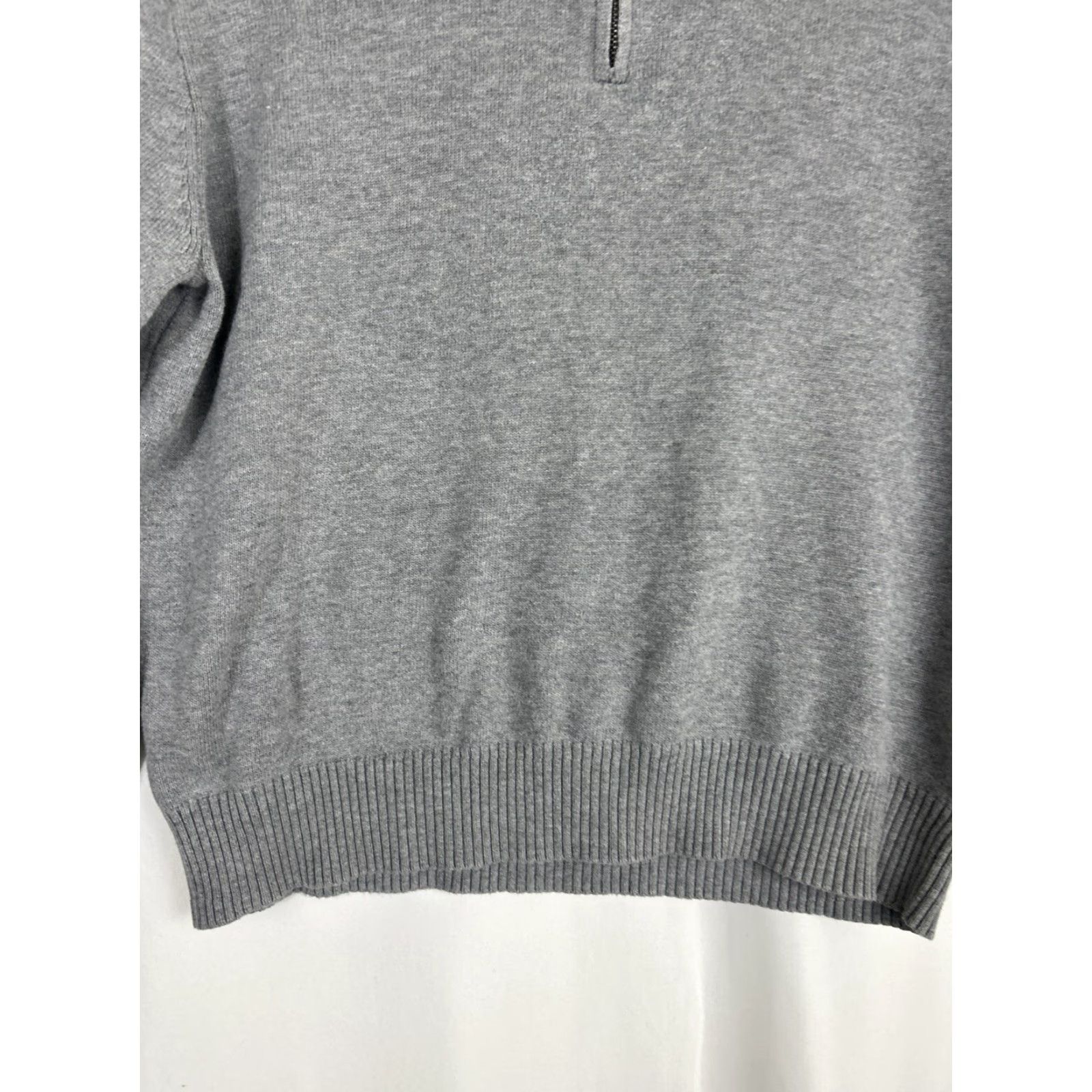 J.Crew J.CREW Mens XL Gray Slim Fit 1/4 Zip Mock Neck Long Sleeve Cotton Sweater Size US XL / EU 56 / 4 - 4 Thumbnail
