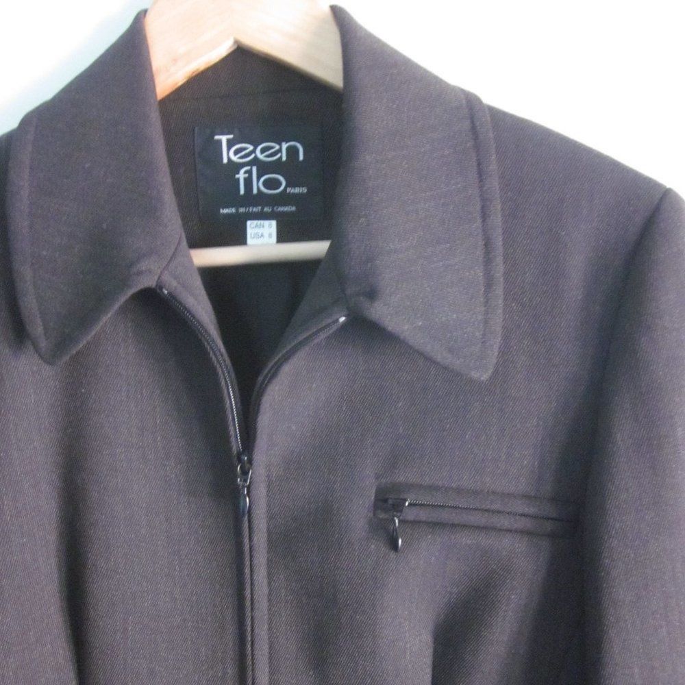 Charles Tyrwhitt Judith & Charles Teenflo Zip Up Gray Wool Blazer Size 8 Size M / US 6-8 / IT 42-44 - 6 Thumbnail