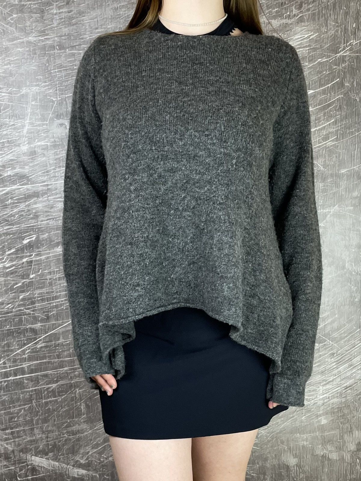 image of Rundholz Rundholdz Avant-Garde Oversized Sweater Black Label Luxury in Grey, Women's (Size Medium)