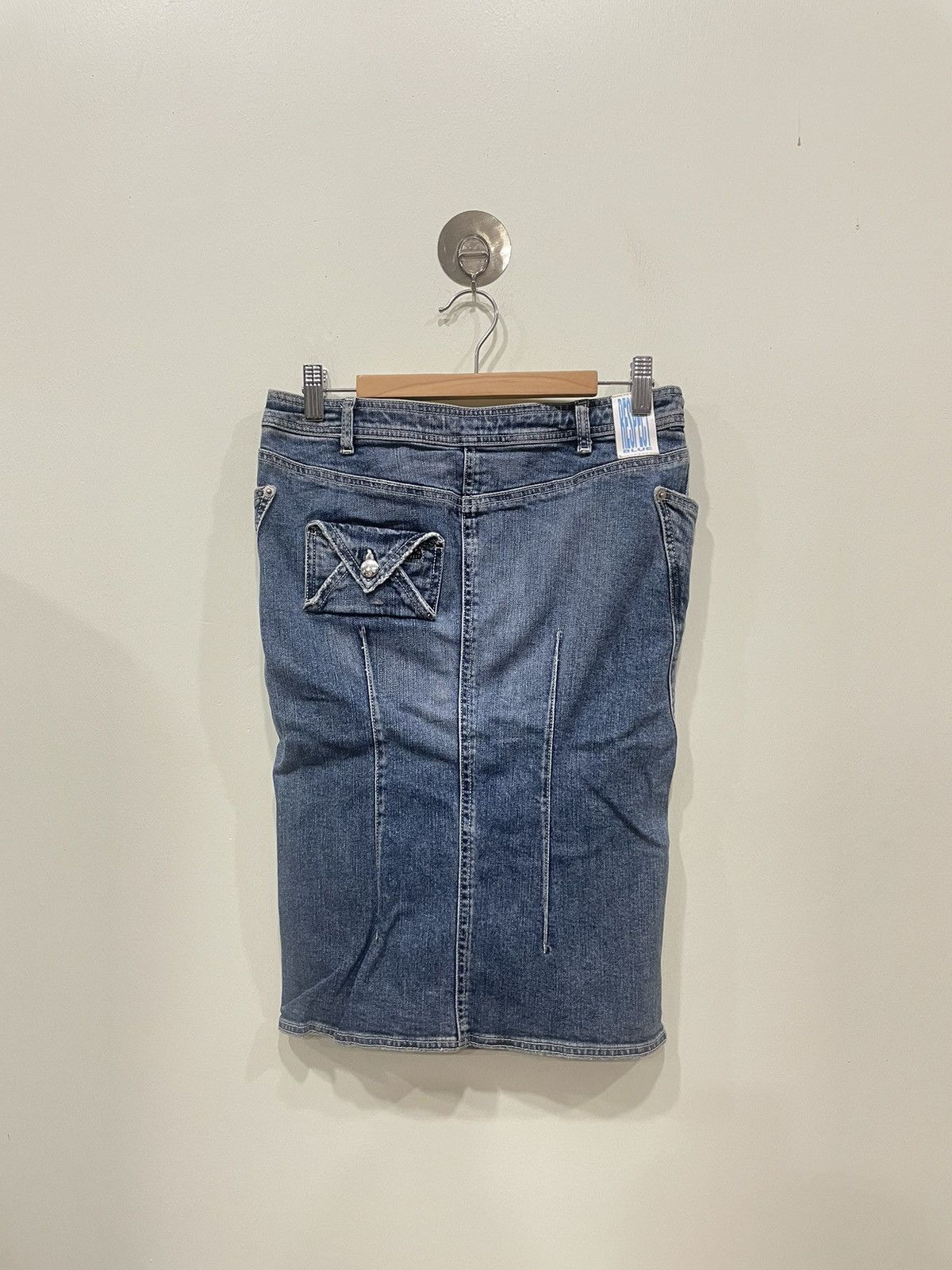 STRENESSE Strenesse Blue Mid Rise Denim Skirt Size 31" - 2 Thumbnail