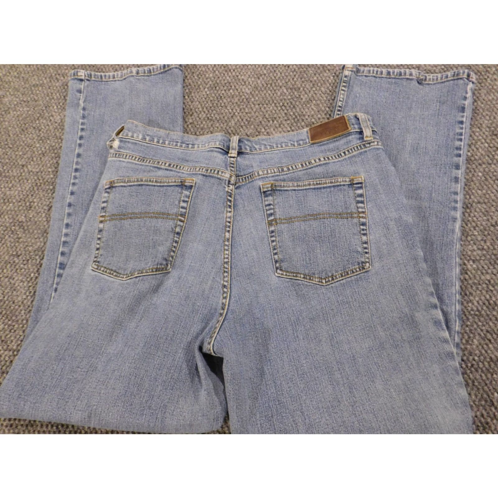 Vintage L.L. Bean Jeans Womens 16 Blue Denim Straight Zip Cotton Blend Polyester Stretch Classic Regular Inseam 29 Womens Size 24" / US 00 / IT 34 - 6 Thumbnail