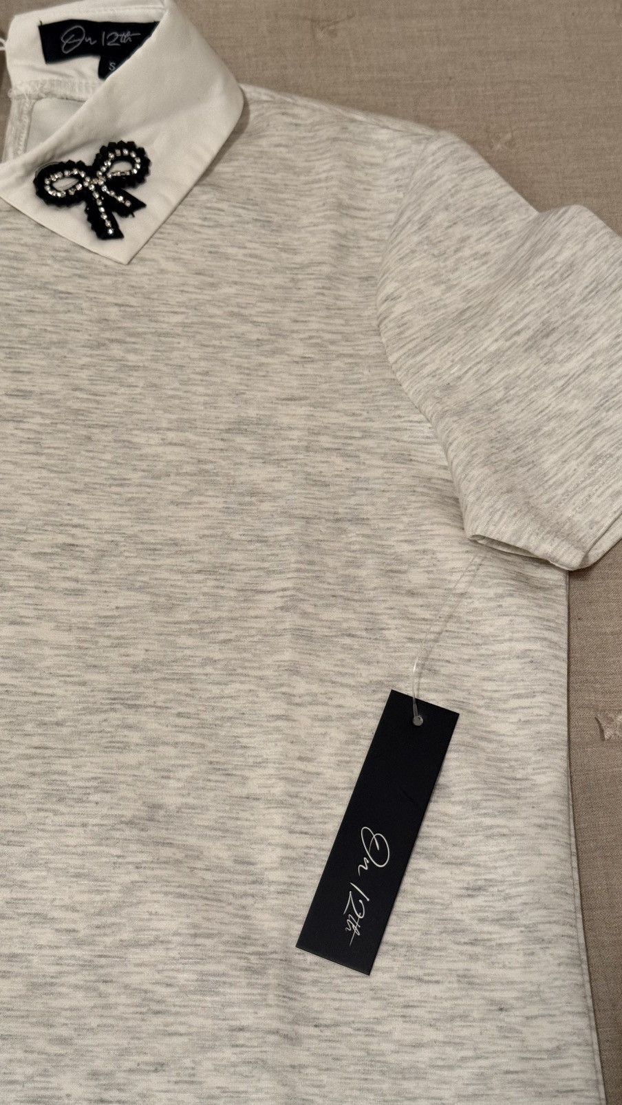 Other On 12th Feminine light gray top with a white collar Size S / US 4 / IT 40 - 5 Thumbnail