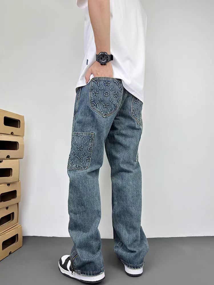 Japanese Brand × Jean Vintage high street washed loose fit work jeans Size US 32 / EU 48 - 4 Thumbnail