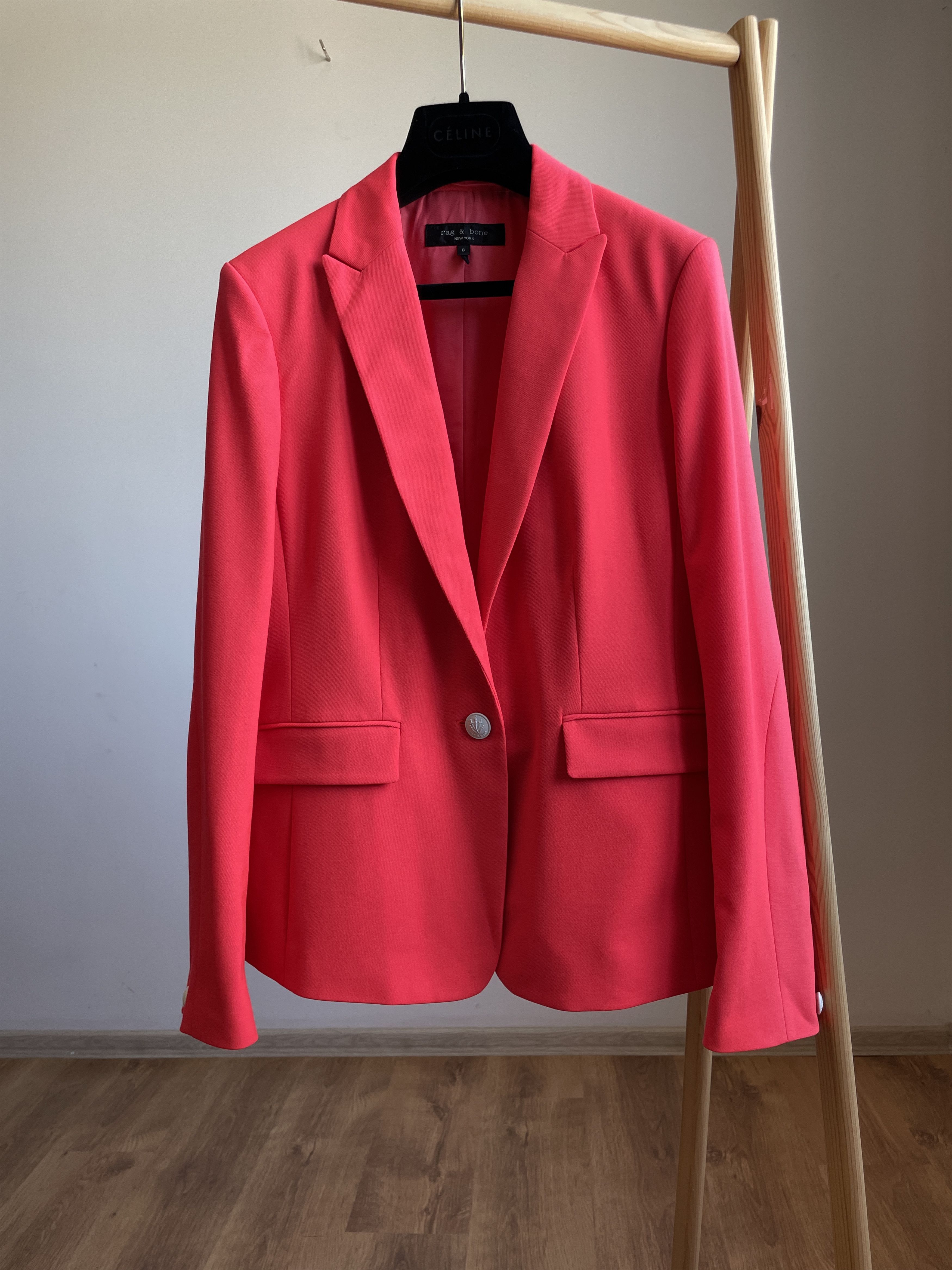 Rag & Bone Rag & Bone Womens Bright Pink Lexington Twill Blazer Size M / US 6-8 / IT 42-44 - 1 Thumbnail