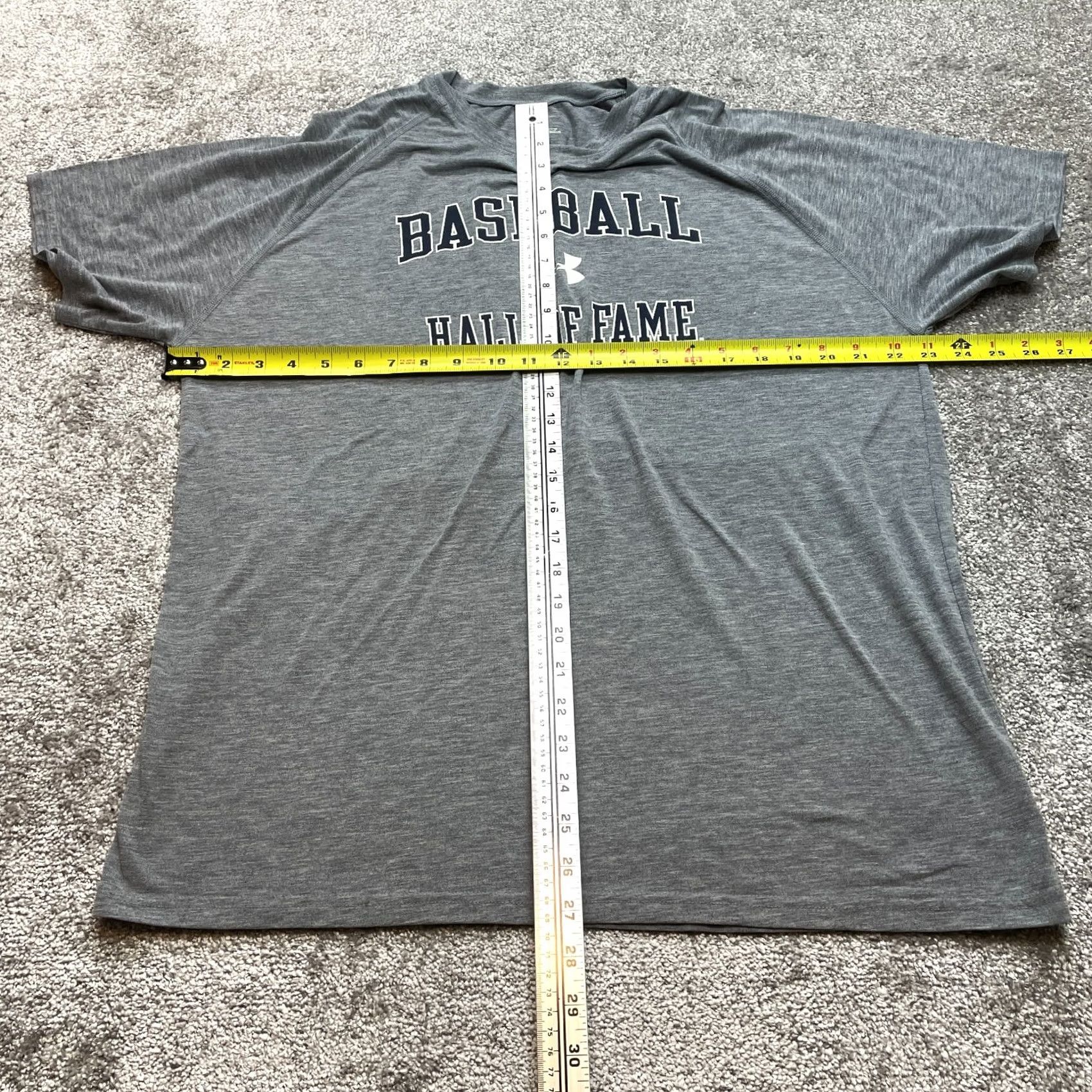 Under Armour Under Armour Shirt Mens L Gray Baseball Hall of Fame Logo Stretch Casual Tee Size US L / EU 52-54 / 3 - 4 Thumbnail